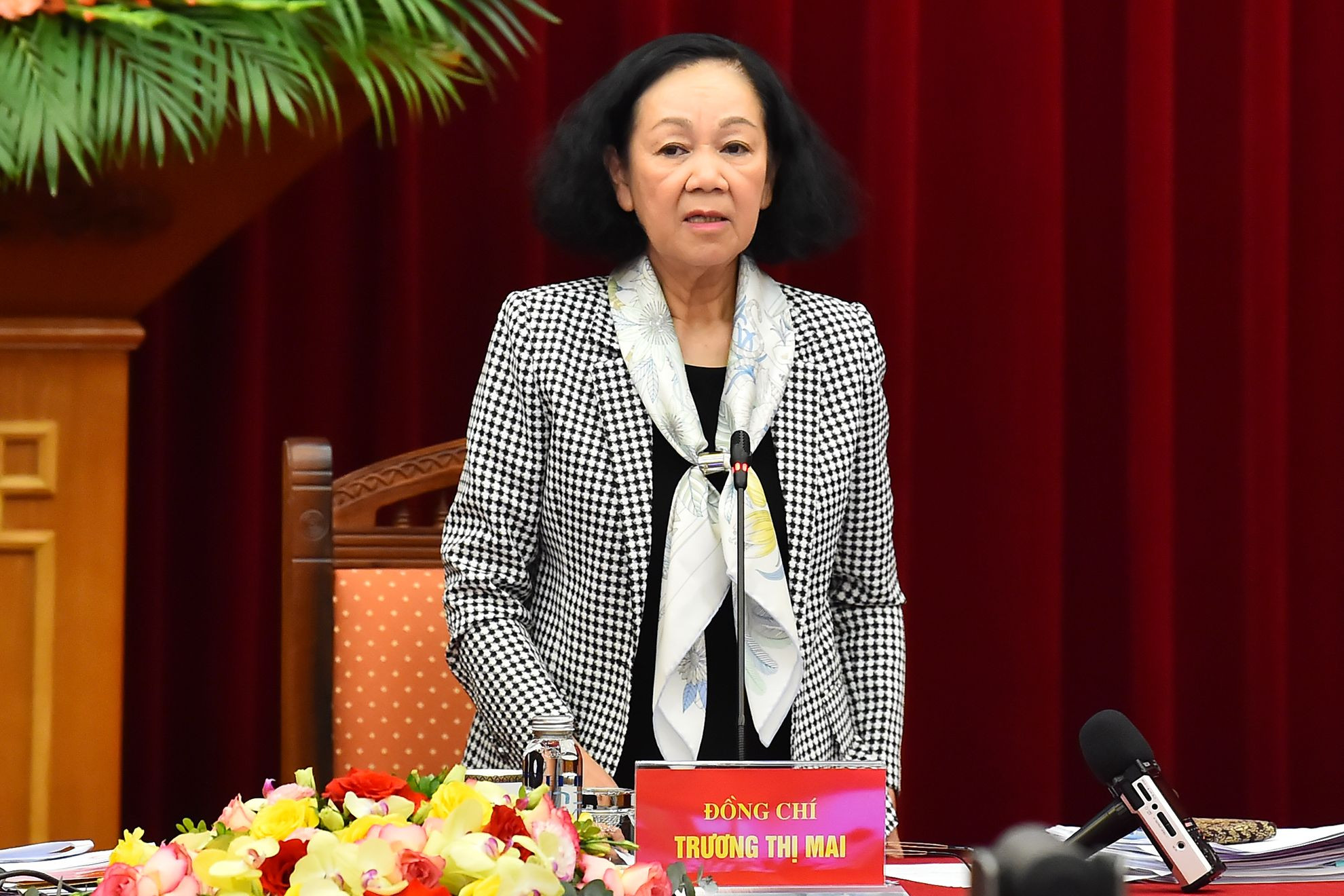 Thường trực Ban Bí thư Trương Thị Mai phát biểu ý kiến kết luận Hội nghị giao ban công tác năm 2023 với các đồng chí Bí thư Tỉnh ủy, Thành ủy trực thuộc Trung ương.