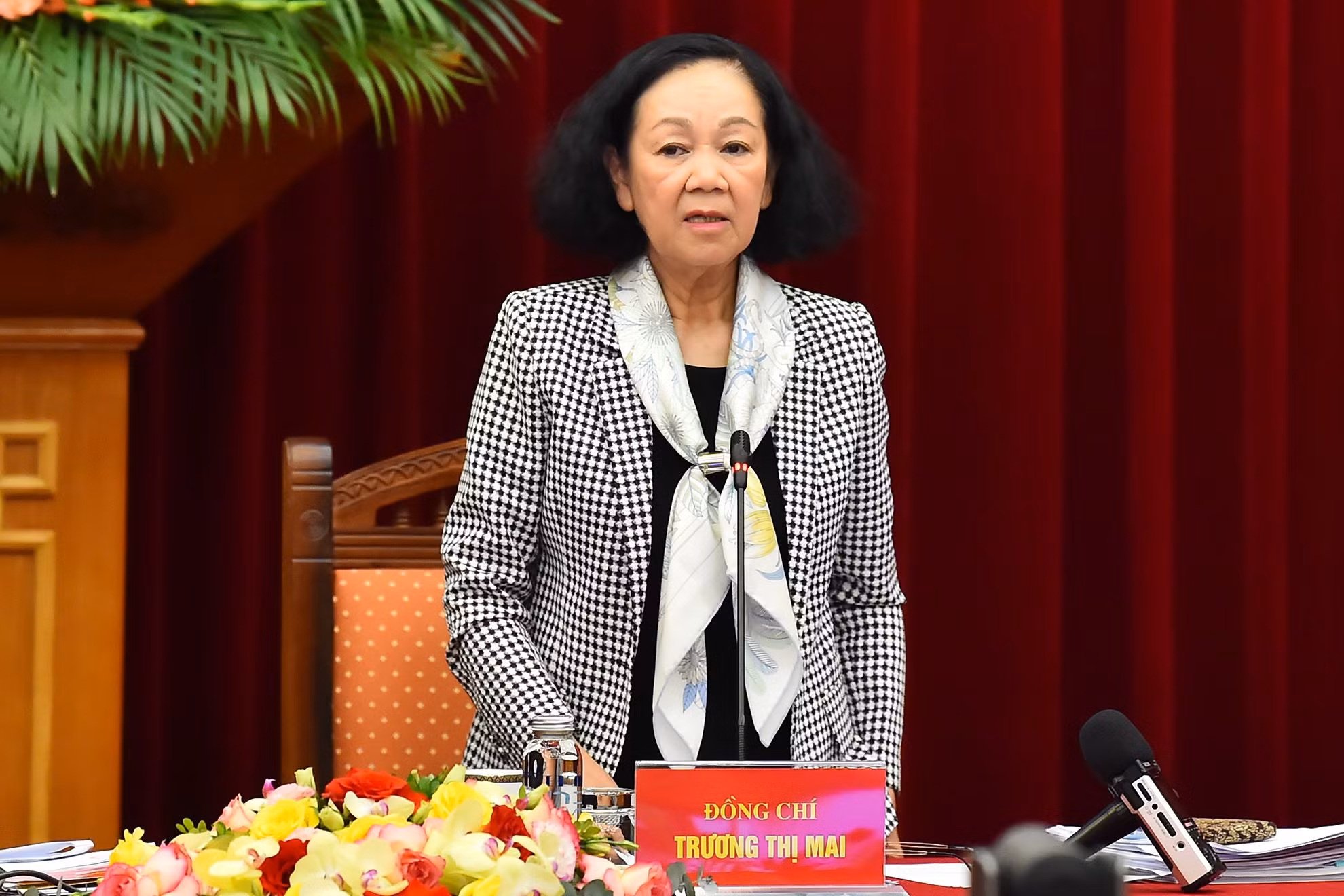 Thường trực Ban Bí thư Trương Thị Mai phát biểu ý kiến kết luận Hội nghị giao ban công tác năm 2023 với các đồng chí Bí thư Tỉnh ủy, Thành ủy trực thuộc Trung ương.