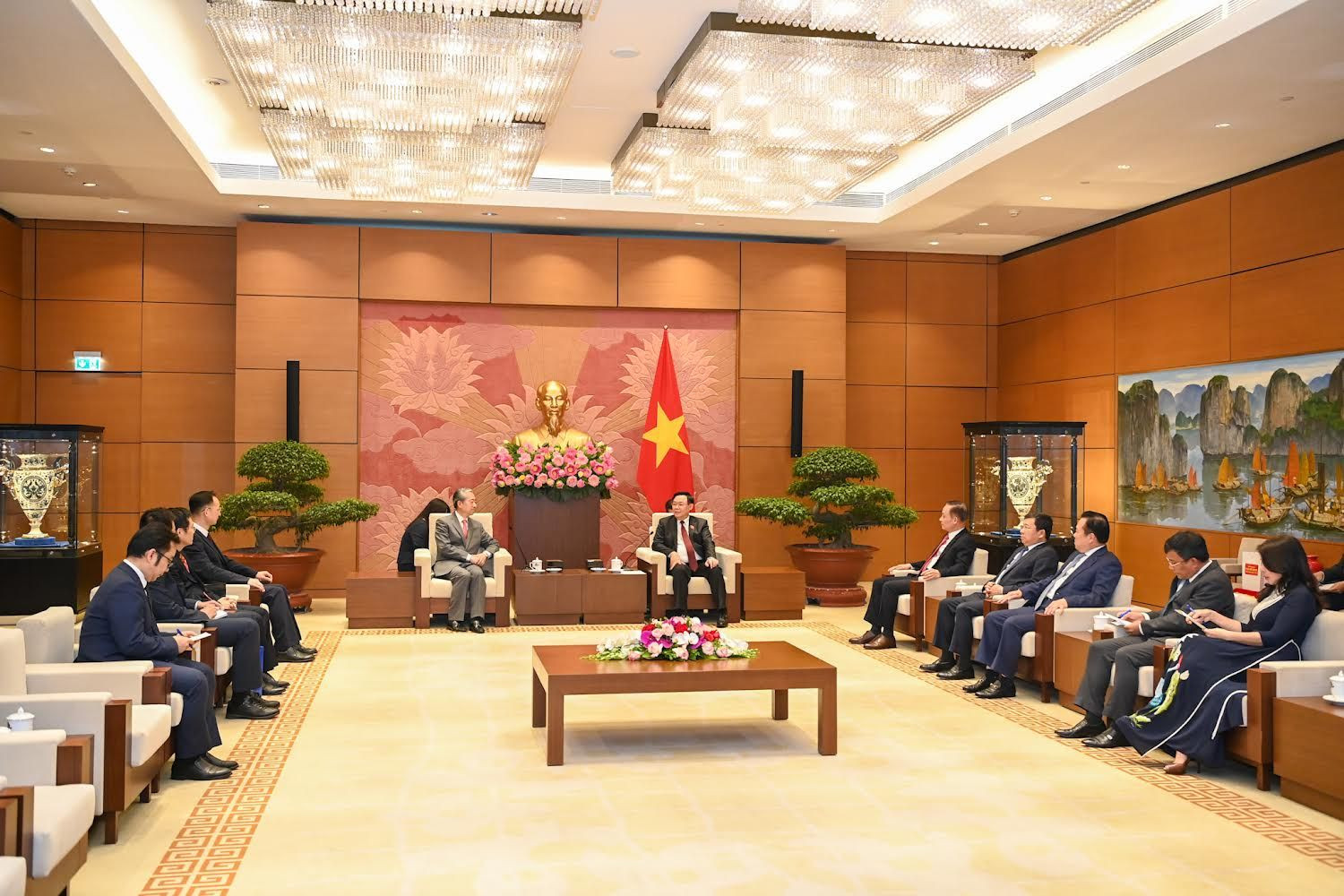 Quang cảnh buổi tiếp tại Nhà Quốc hội.