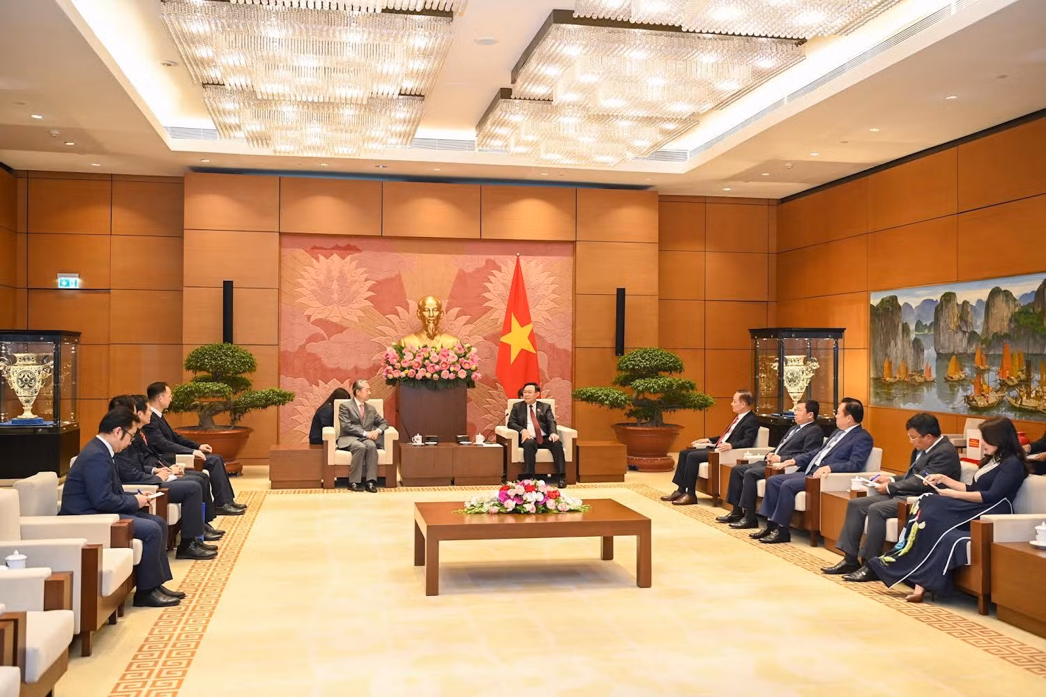 Quang cảnh buổi tiếp tại Nhà Quốc hội.