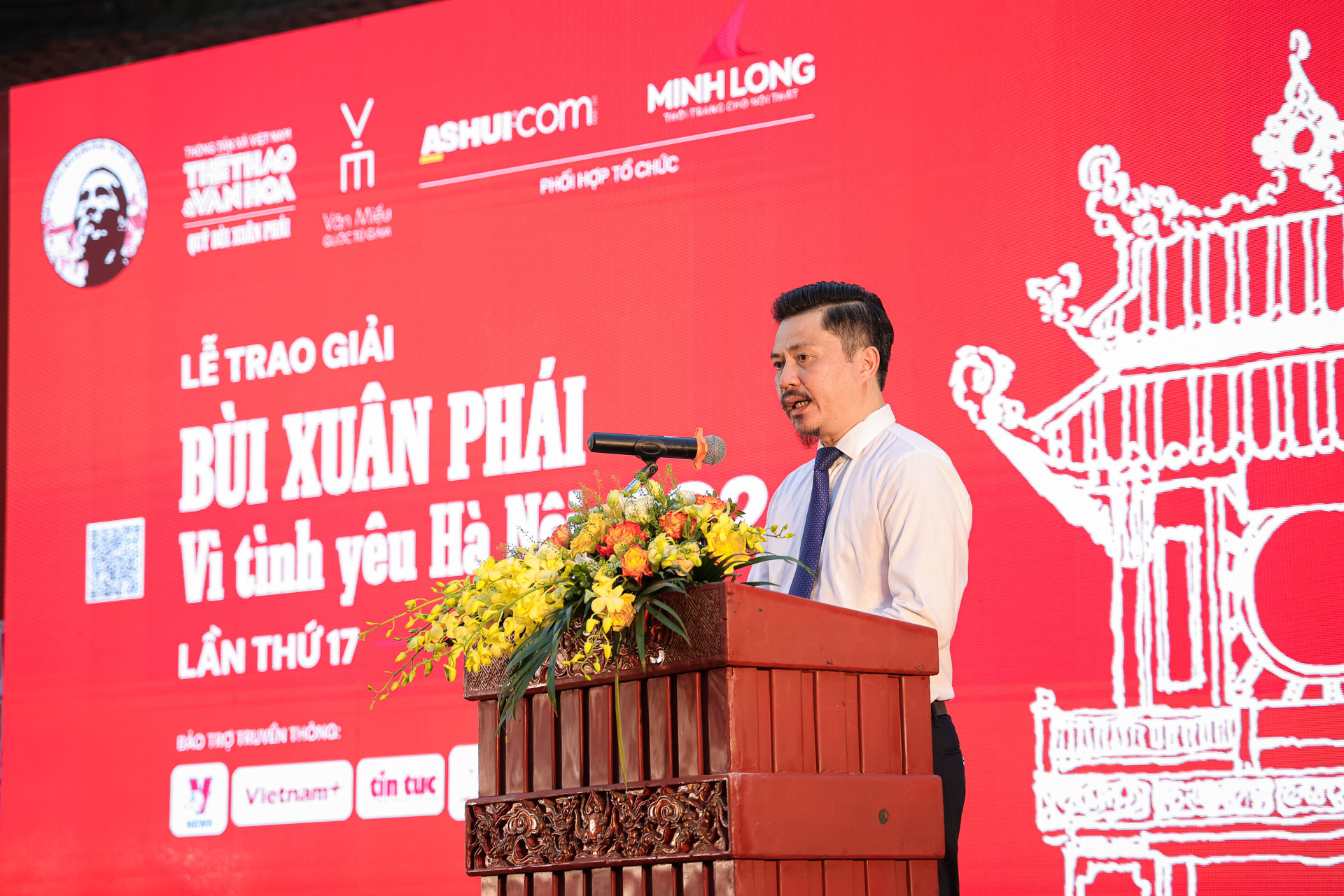 Ông Lê Xuân Thành, Tổng Biên tập báo Thể thao và Văn hoá phát biểu tại lễ trao giải.