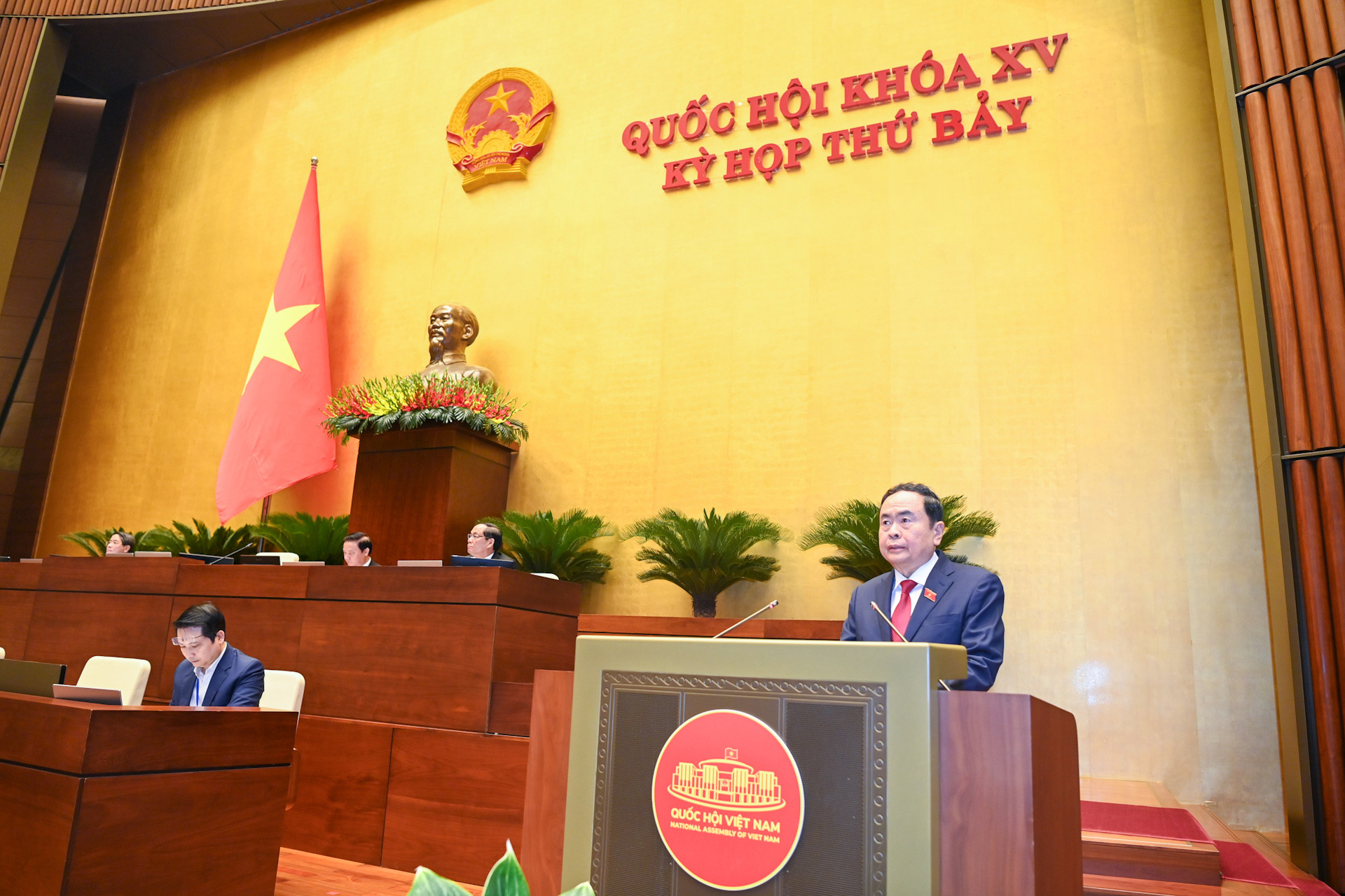 Chủ tịch Quốc hội Trần Thanh Mẫn phát biểu khai mạc phiên chất vấn và trả lời chất vấn của Quốc hội.