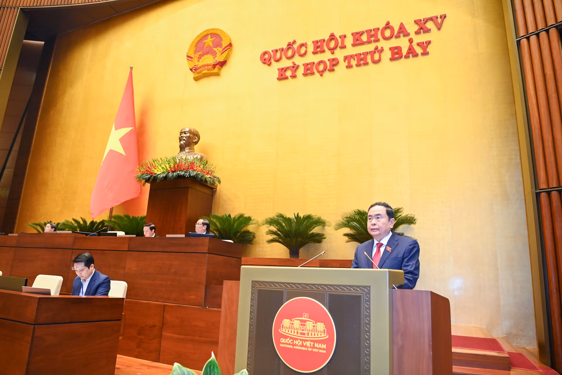 Chủ tịch Quốc hội Trần Thanh Mẫn phát biểu khai mạc phiên chất vấn và trả lời chất vấn của Quốc hội.