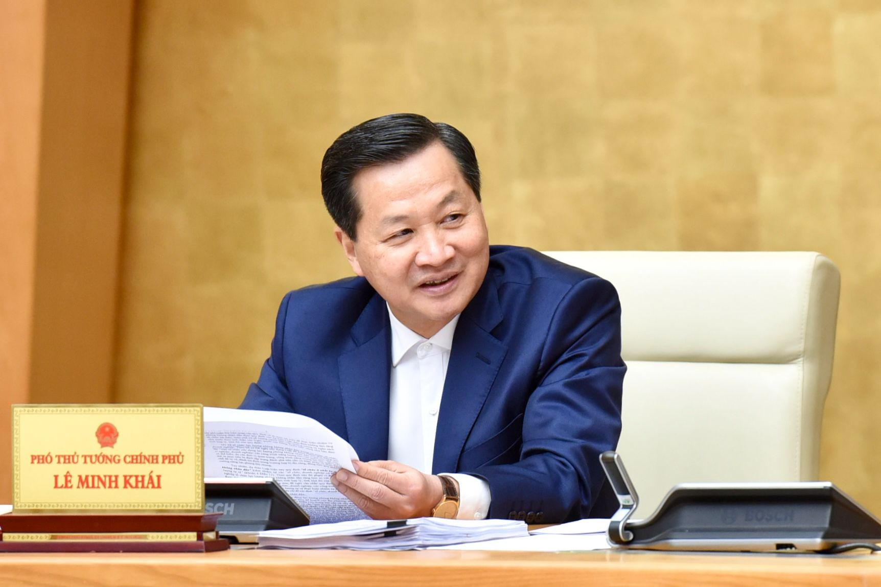 Phó Thủ tướng Lê Minh Khái phát biểu.