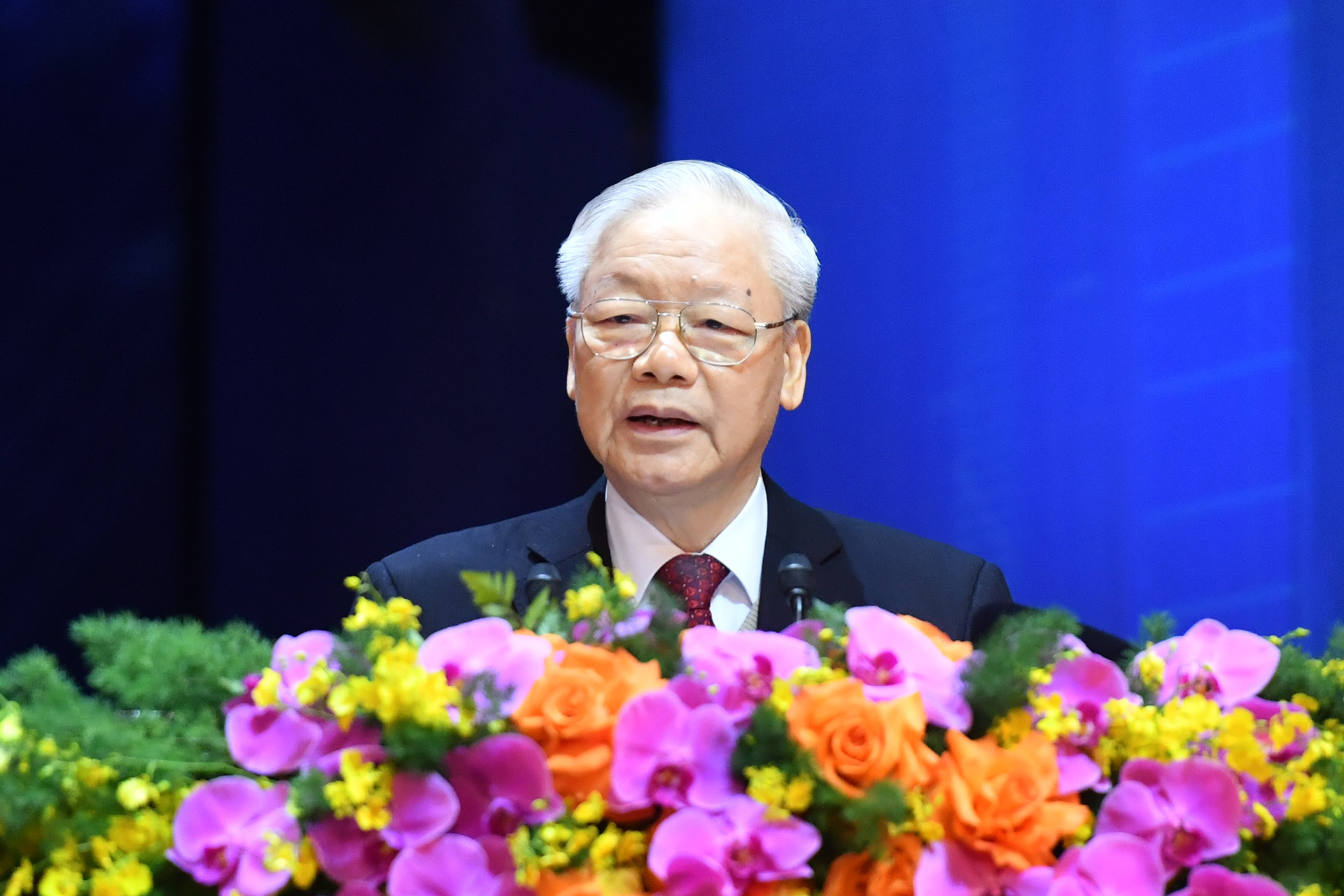 Tổng Bí thư Nguyễn Phú Trọng phát biểu tại Đại hội Công đoàn Việt Nam khóa XIII, tháng 12/2023. (Ảnh: ĐĂNG KHOA) Tổng Bí thư Nguyễn Phú Trọng phát biểu tại Đại hội Công đoàn Việt Nam khóa XIII, tháng 12/2023. (Ảnh: ĐĂNG KHOA)