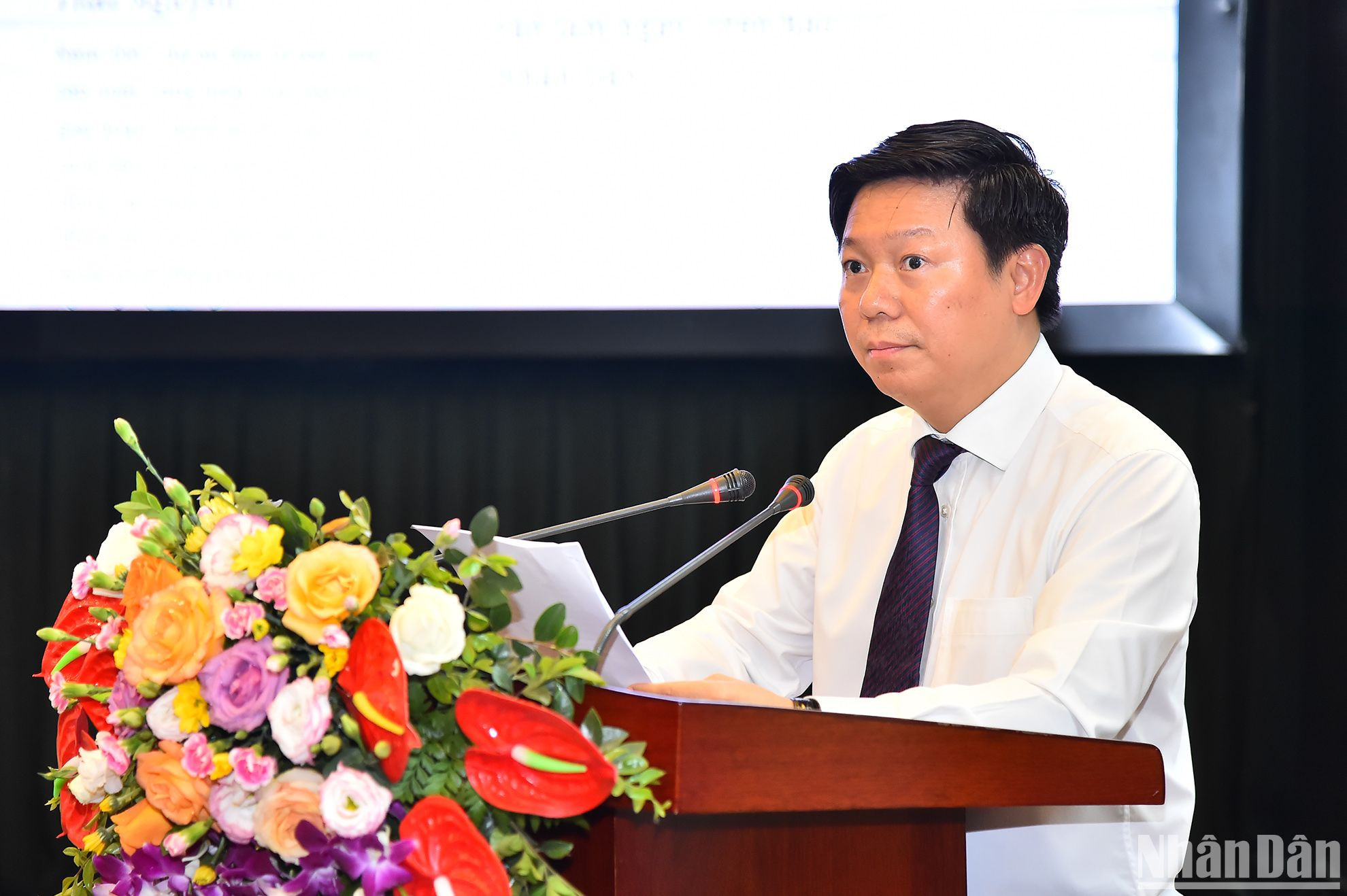 Phó Trưởng Ban Tuyên giáo Trung ương Trần Thanh Lâm phát biểu tại Lễ Khai trương Trang thông tin đặc biệt.