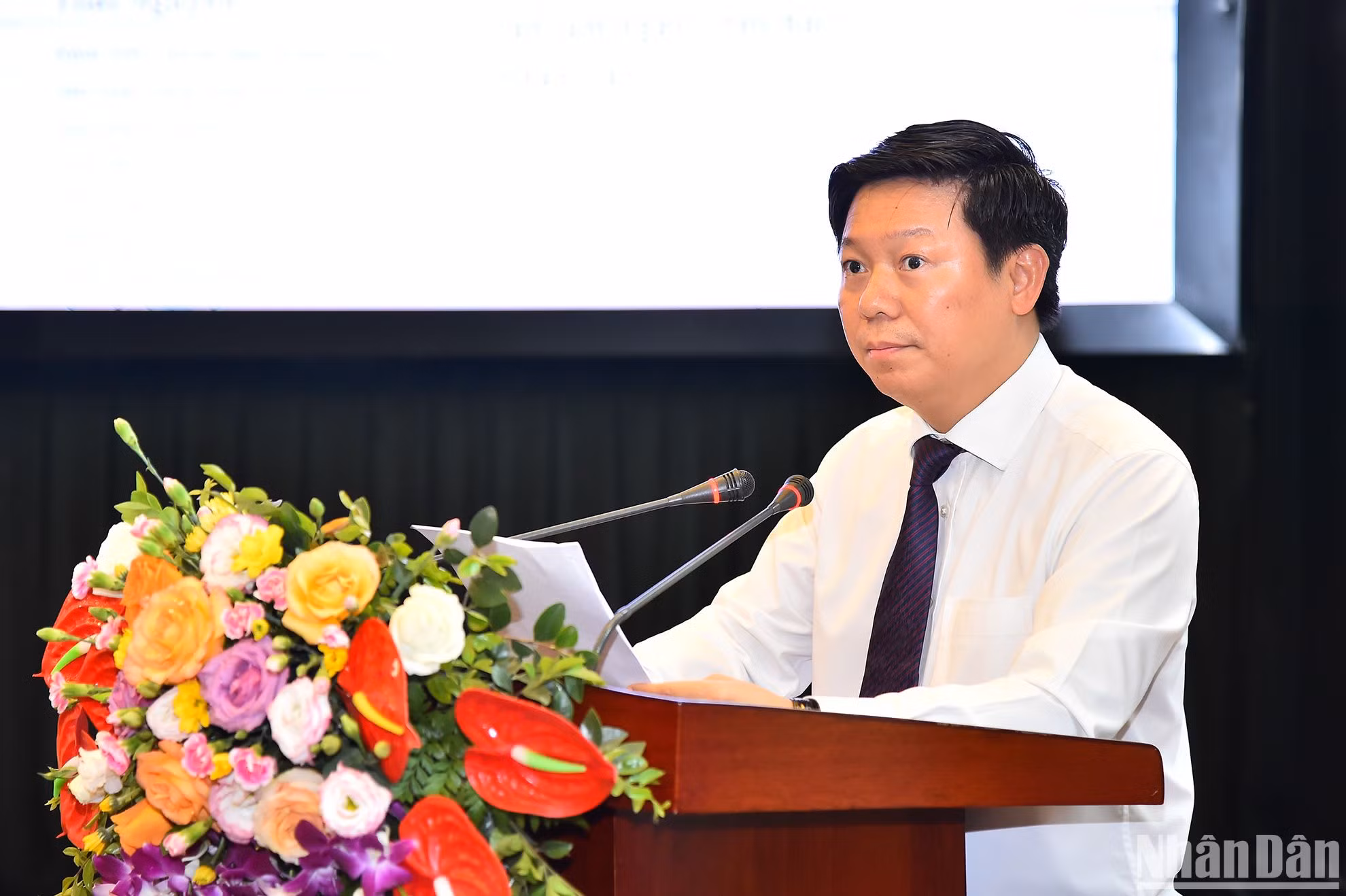 Phó Trưởng Ban Tuyên giáo Trung ương Trần Thanh Lâm phát biểu tại Lễ Khai trương Trang thông tin đặc biệt.