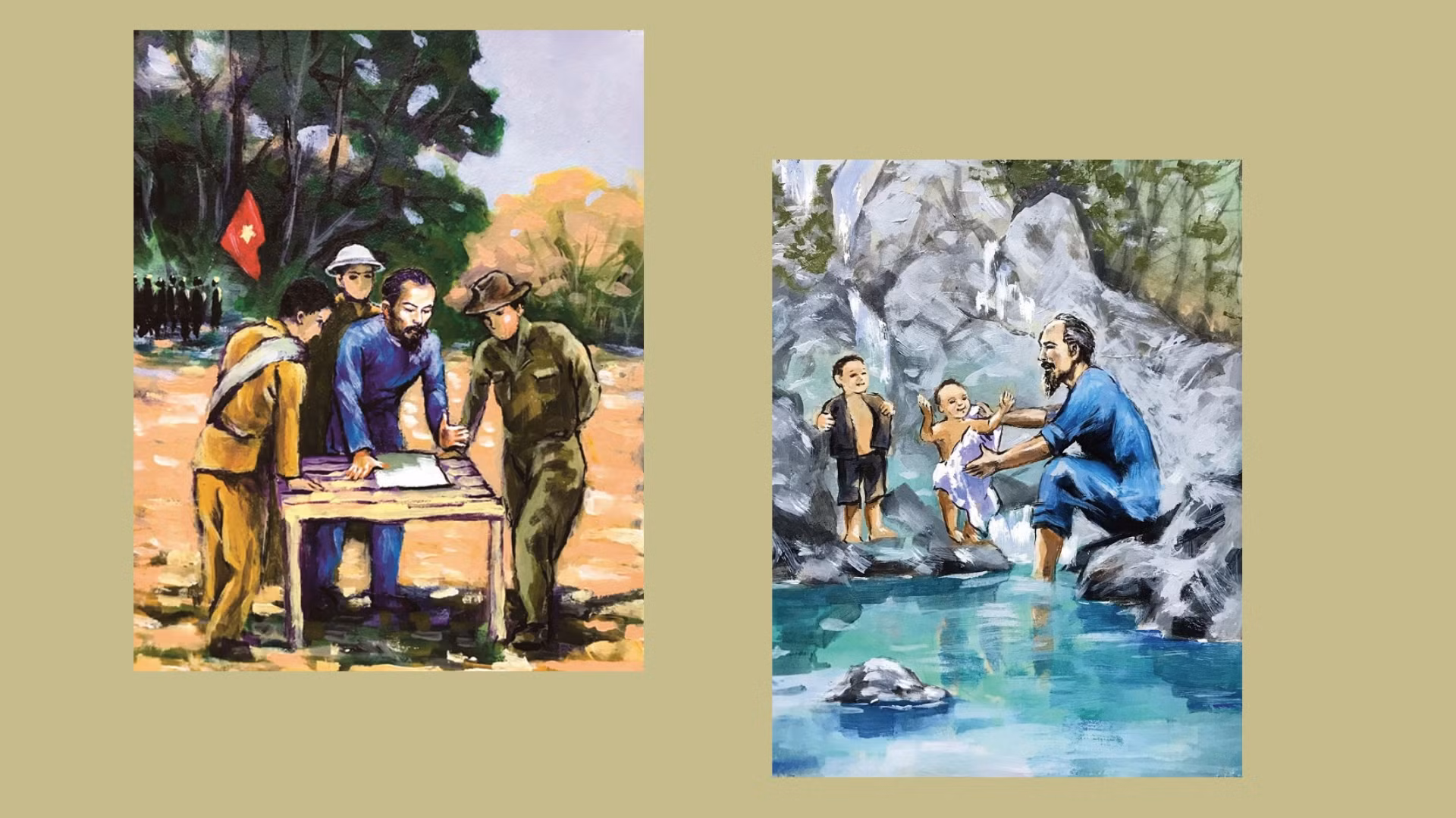 Hình ảnh Chủ tịch Hồ Chí Minh được khắc họa trong sách.