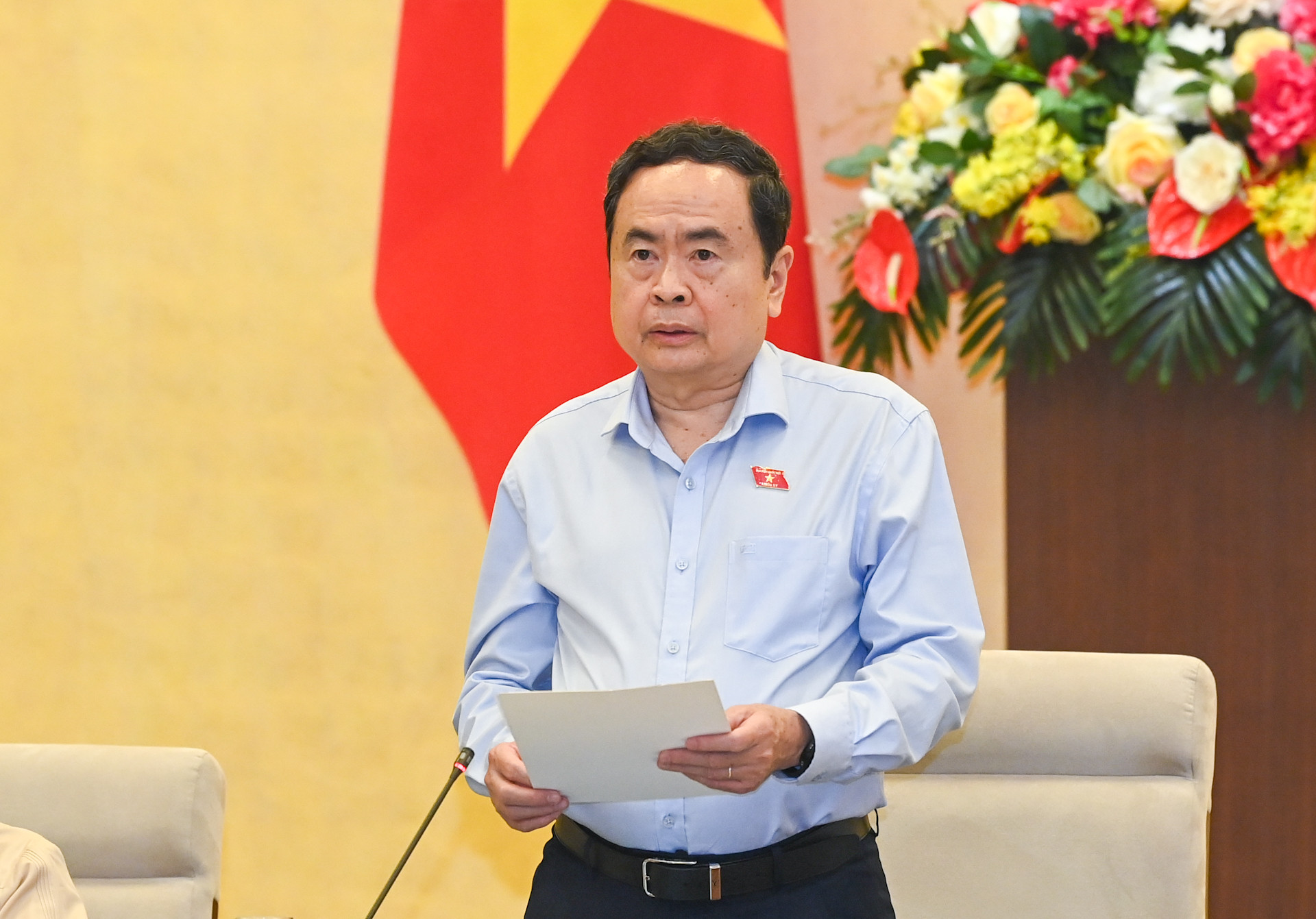 Chủ tịch Quốc hội Trần Thanh Mẫn phát biểu khai mạc phiên họp.