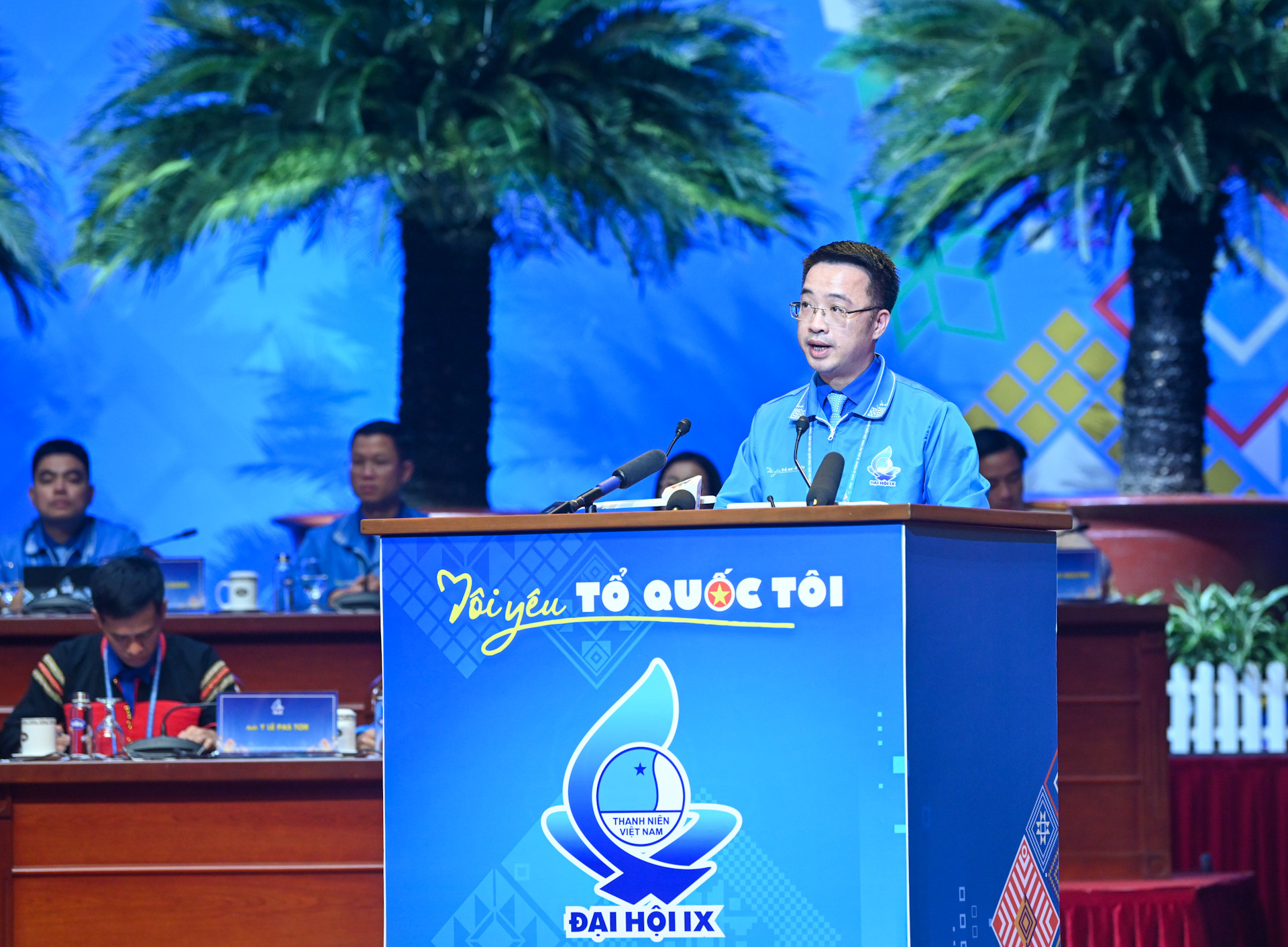 Bí thư Trung ương Đoàn, Phó Chủ tịch Trung ương Hội Liên hiệp Thanh niên Việt Nam Nguyễn Tường Lâm phát biểu tại phiên trọng thể.