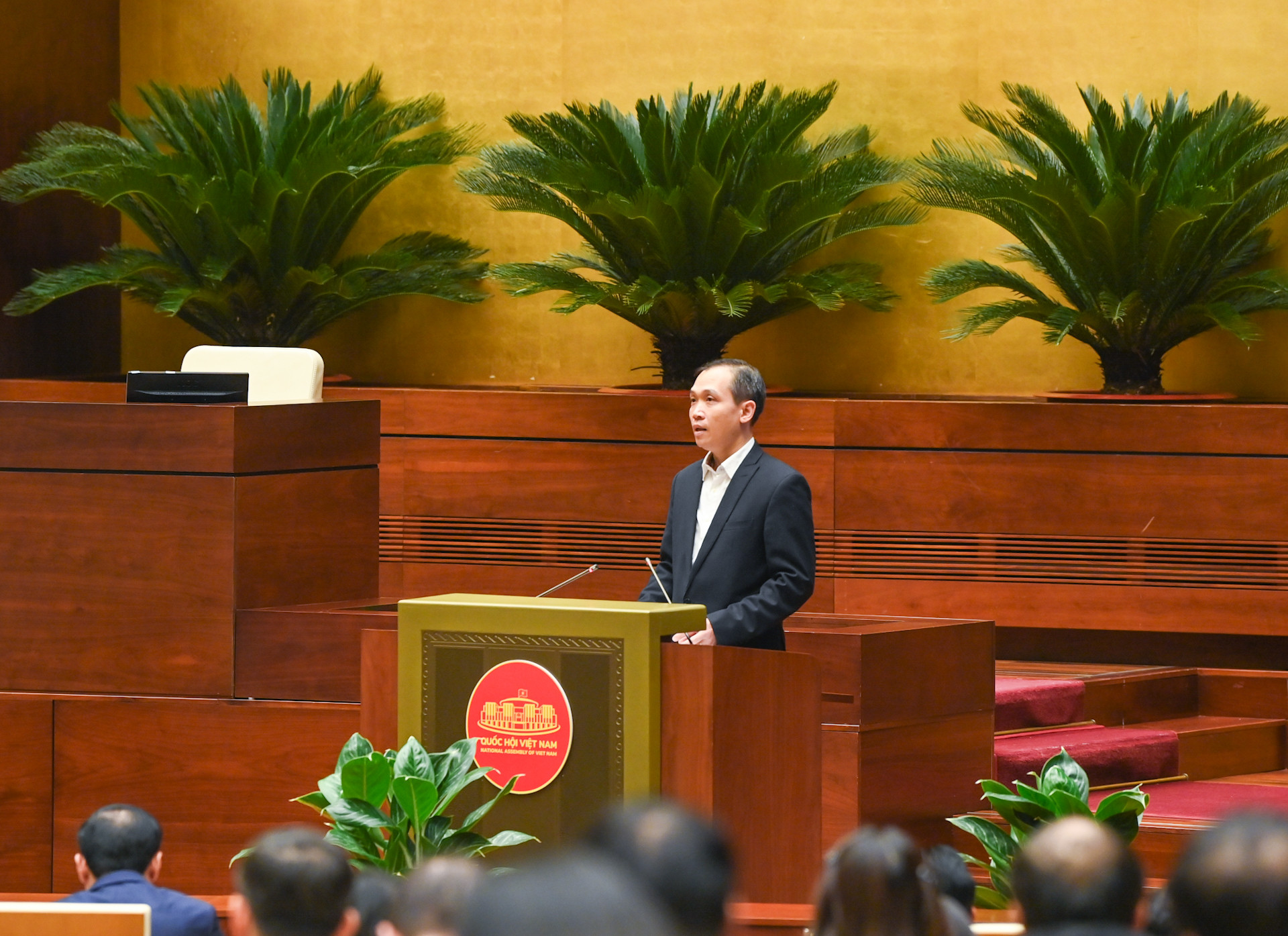 Đại diện Chi bộ Ủy ban Pháp luật trình bày tham luận tại hội nghị.