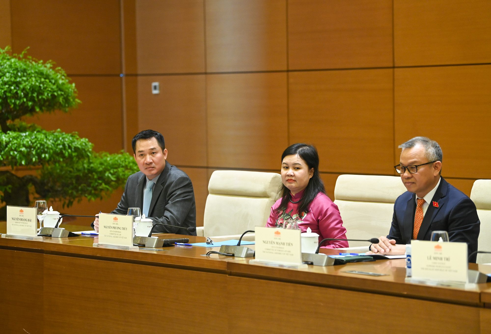 Các đại biểu Việt Nam dự cuộc tiếp.