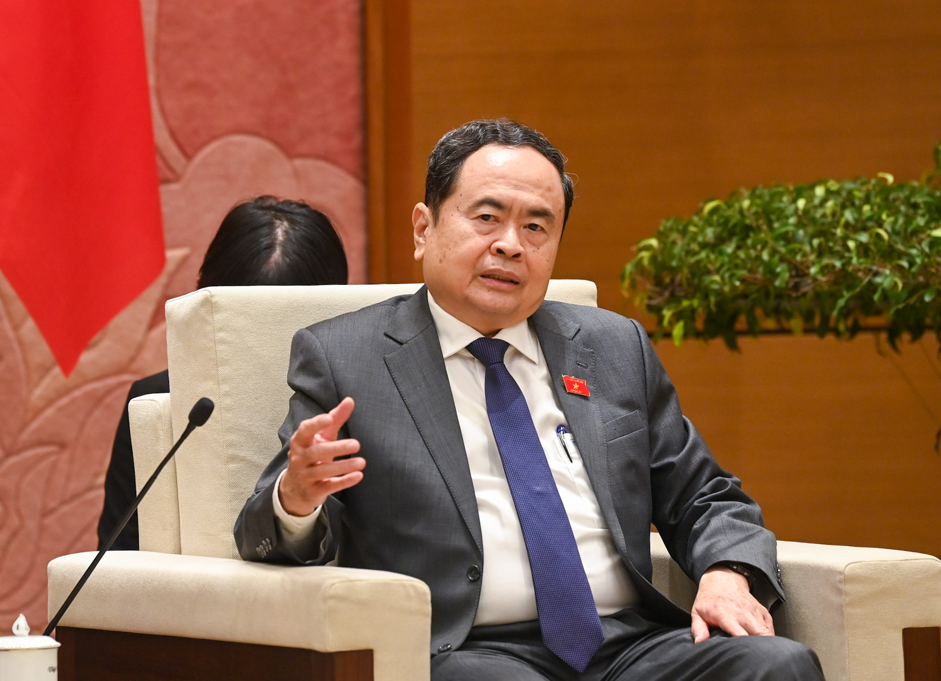 Chủ tịch Quốc hội Trần Thanh Mẫn phát biểu tại cuộc tiếp.