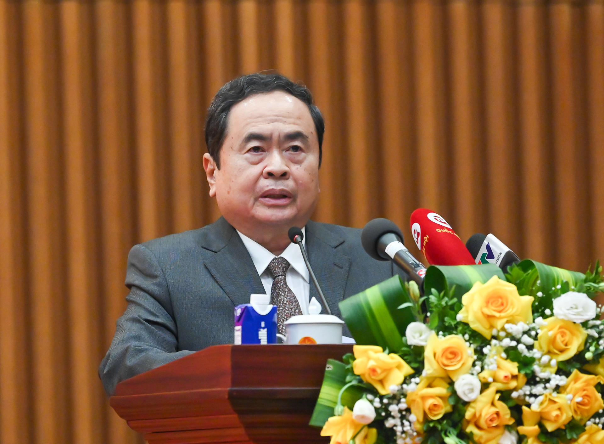 Chủ tịch Quốc hội Trần Thanh Mẫn phát biểu chỉ đạo hội nghị.