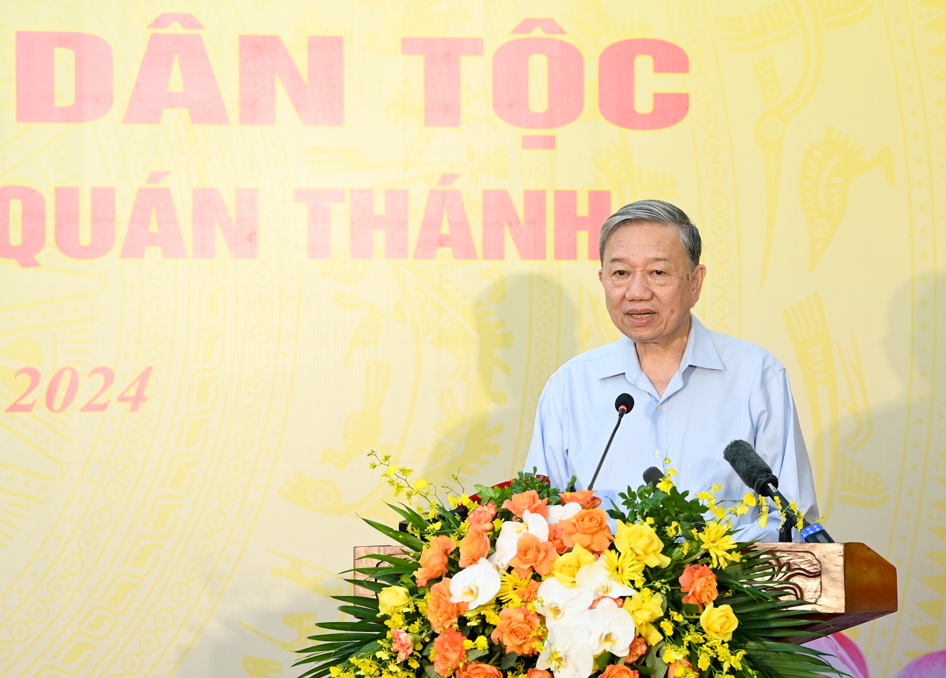 Tổng Bí thư Tô Lâm phát biểu tại Ngày hội Đại đoàn kết toàn dân tộc phường Quán Thánh.