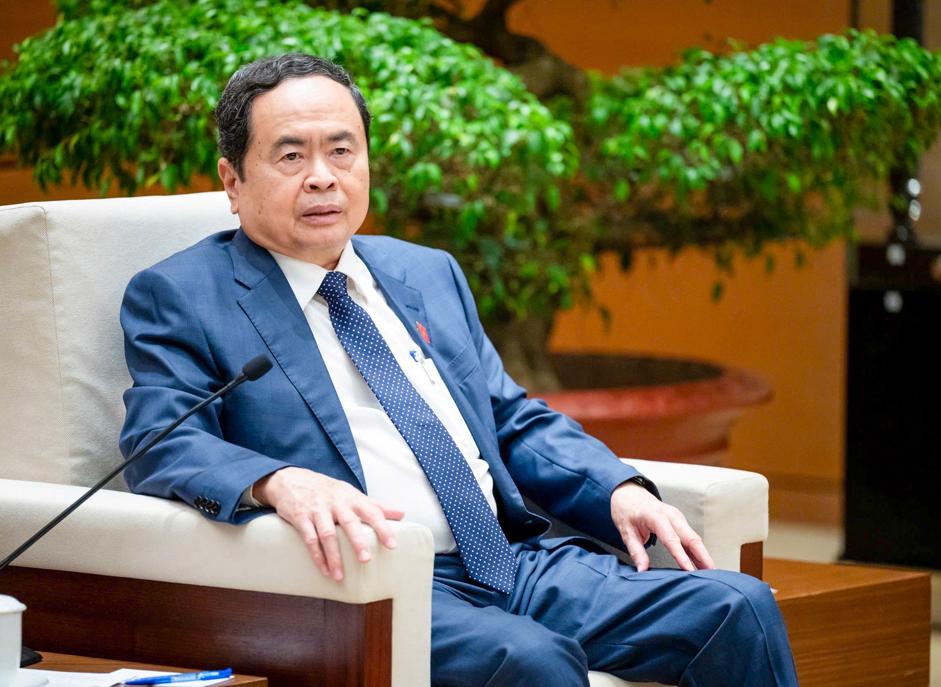 Chủ tịch Quốc hội Trần Thanh Mẫn phát biểu tại cuộc tiếp.