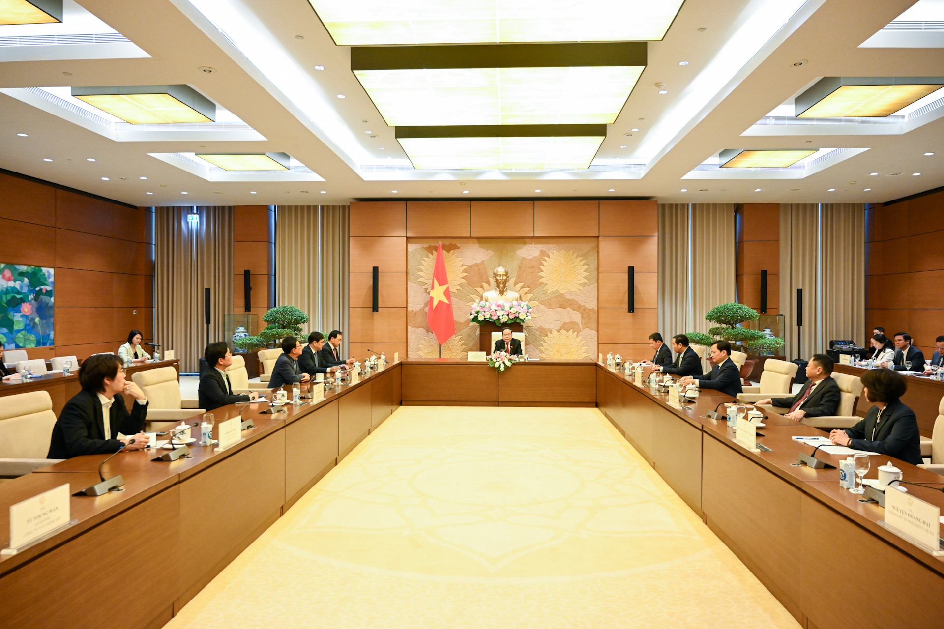 Quang cảnh buổi tiếp tại Nhà Quốc hội.