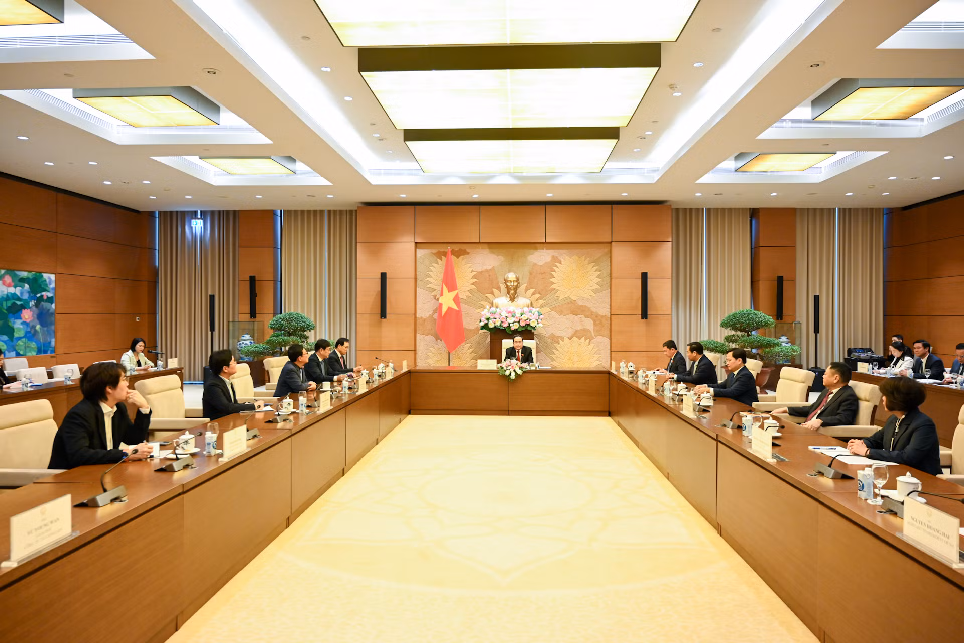 Quang cảnh buổi tiếp tại Nhà Quốc hội.