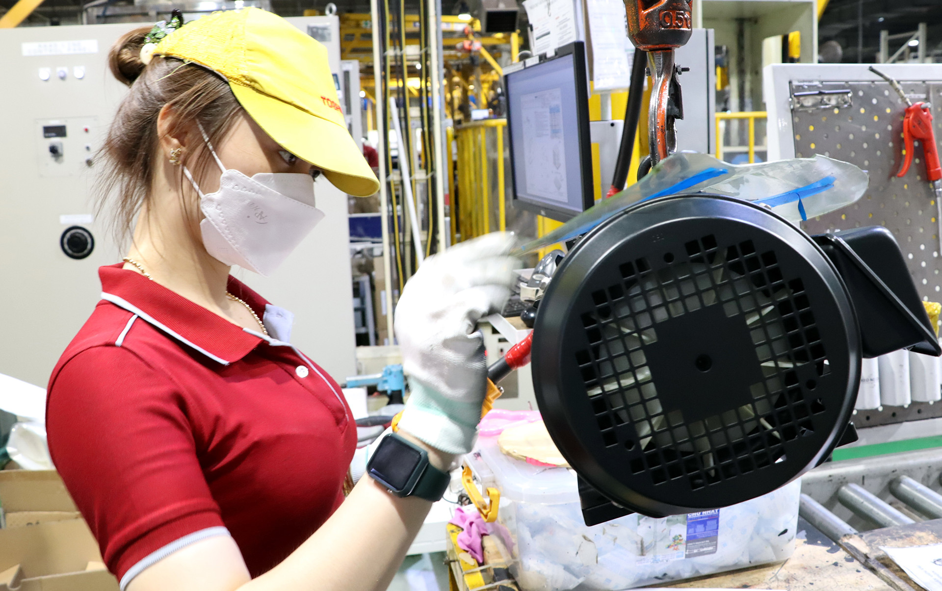 Lao động nữ tại Công ty TNHH Sản phẩm công nghiệp Toshiba Asia, Đồng Nai. (Ảnh: Thiên Vương)