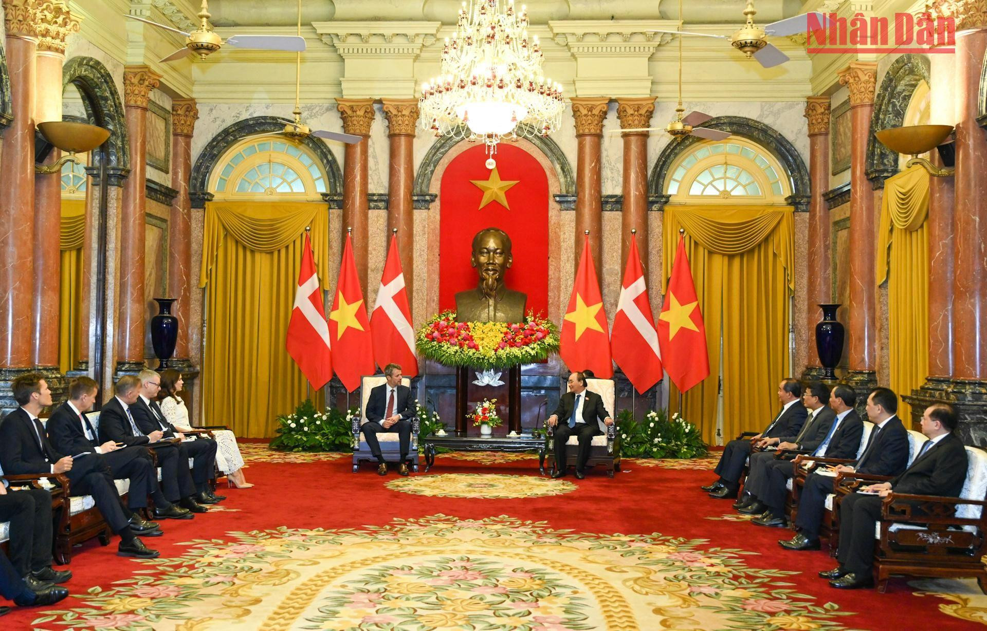 Quang cảnh buổi tiếp tại Phủ Chủ tịch.