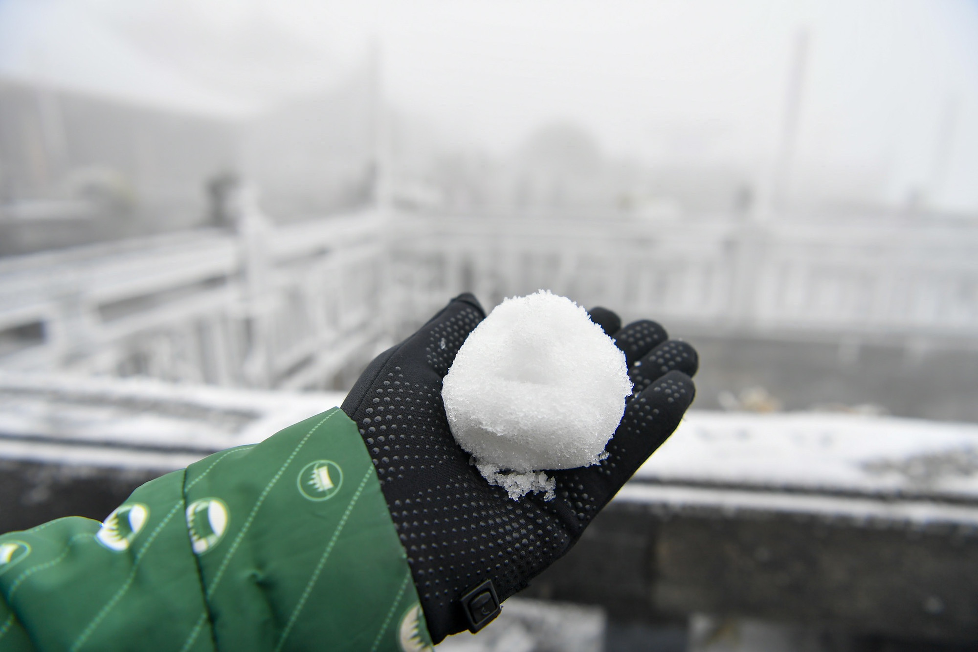 Một khách du lịch lần đầu tiên được chơi trò cầu tuyết ngay tại Việt Nam.