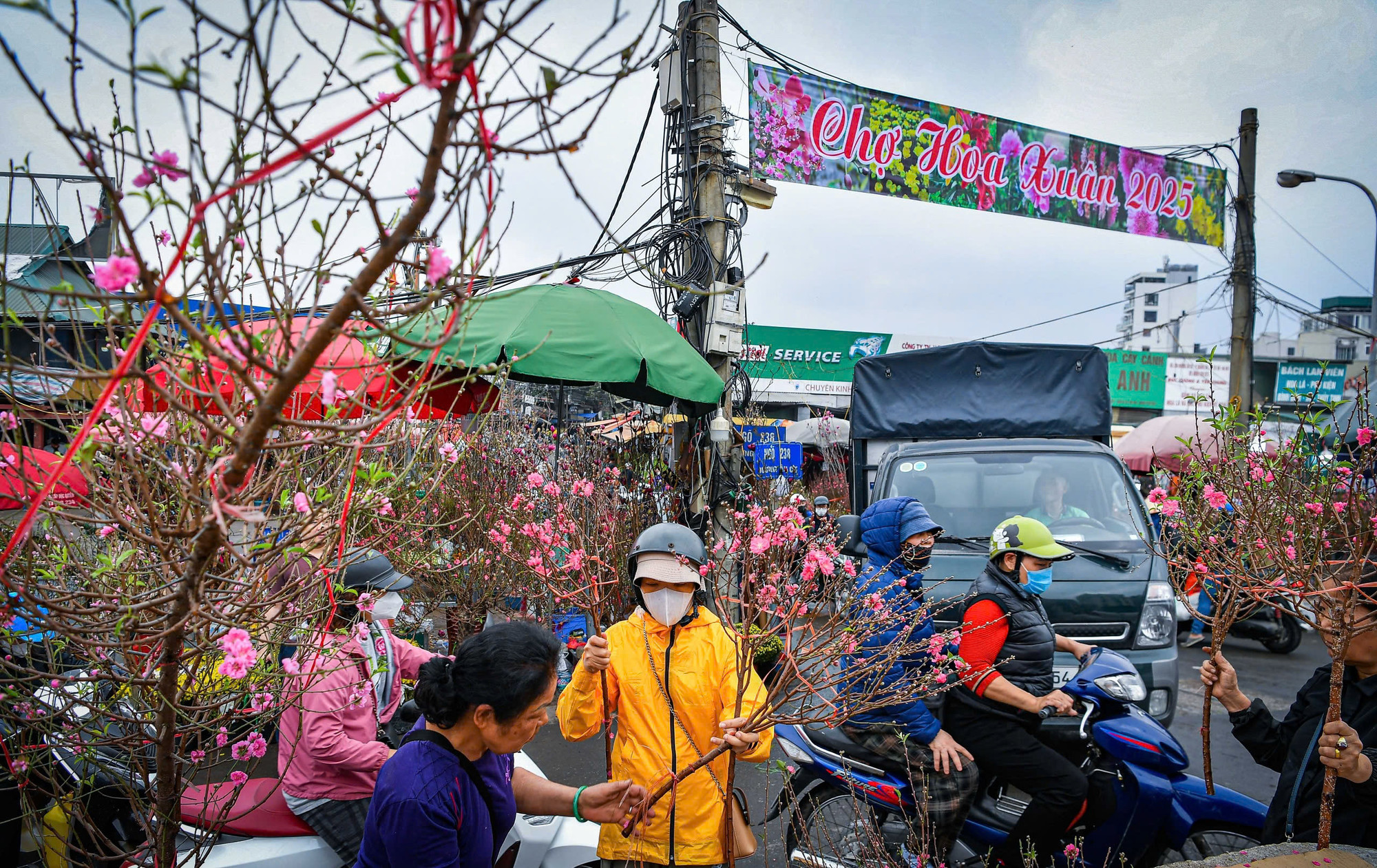 Trong ngày nghỉ đầu tiên của kỳ nghỉ lễ Tết Nguyên đán, theo ghi nhận của phóng viên, các khu chợ hoa truyền thống của Hà Nội đã bắt đầu nhộn nhịp cảnh bán mua.