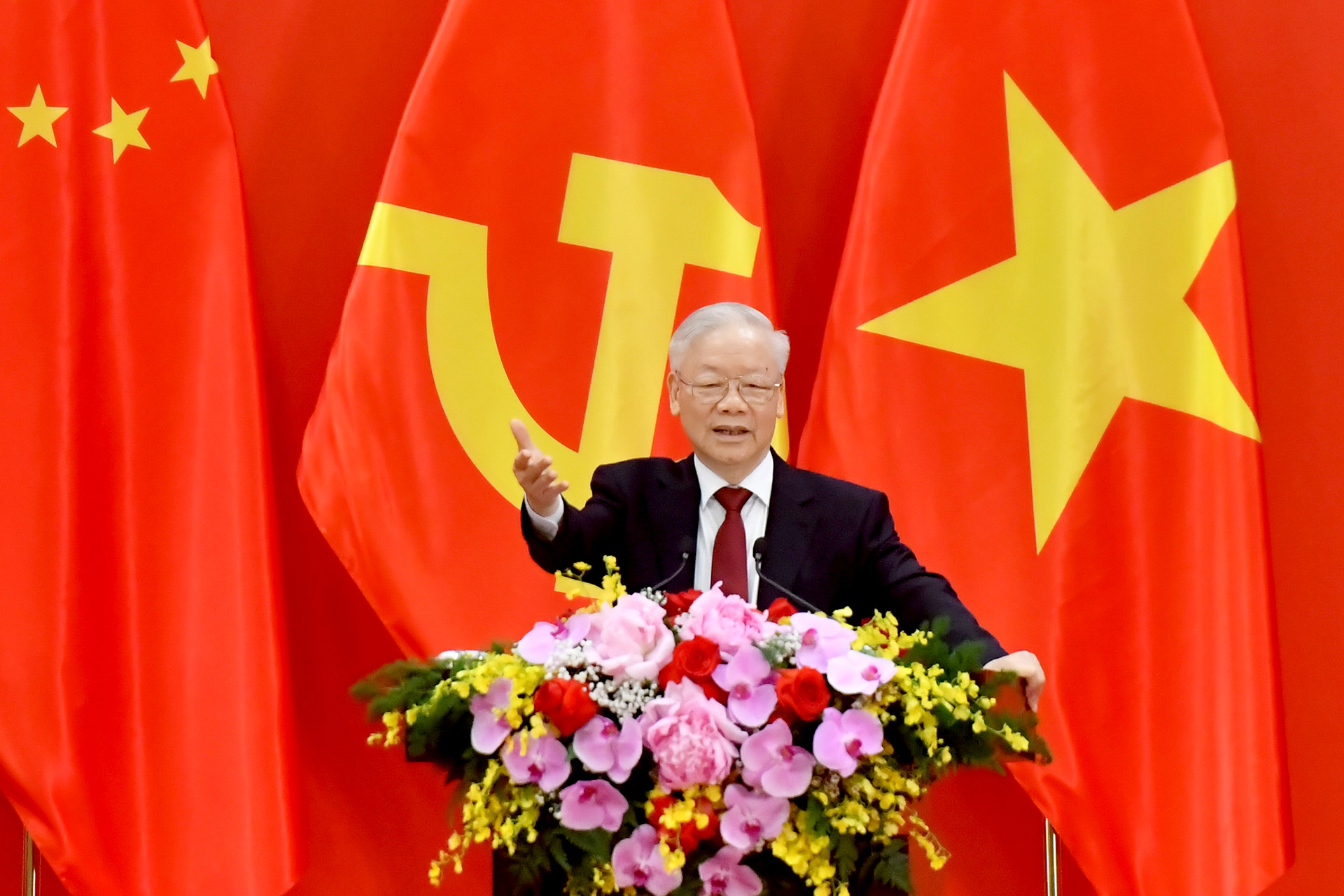 Tổng Bí thư Nguyễn Phú Trọng phát biểu tại cuộc gặp gỡ nhân sĩ hữu nghị và thế hệ trẻ Việt Nam-Trung Quốc.