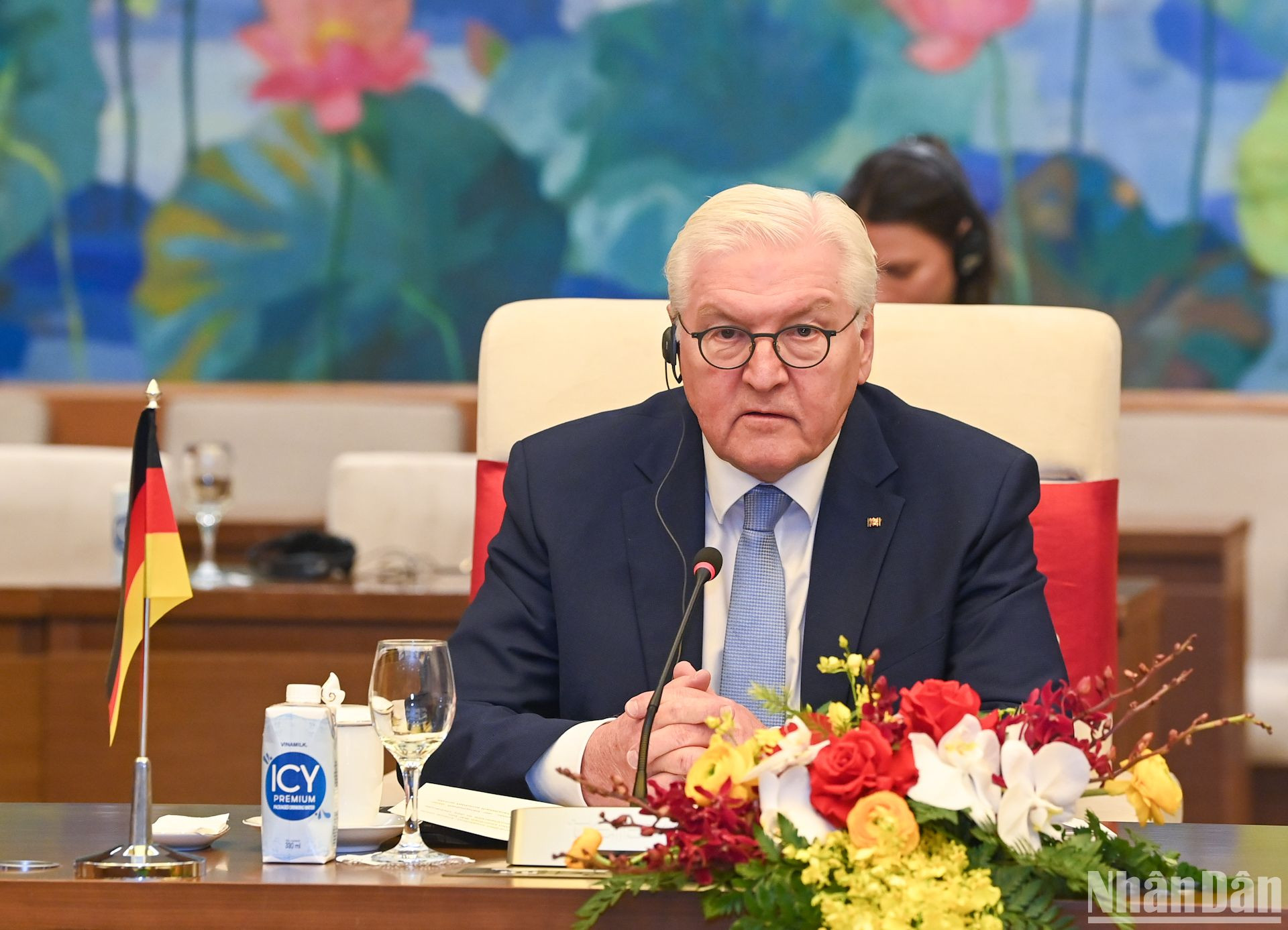 Tổng thống Cộng hòa Liên bang Đức Frank-Walter Steinmeier phát biểu tại buổi hội kiến.