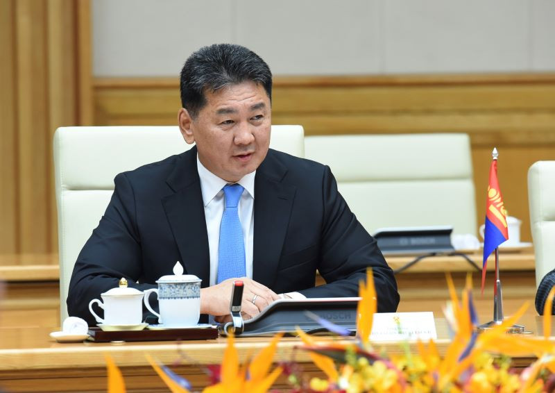 Tổng thống Mông Cổ Ukhnaagiin Khurelsukh phát biểu tại buổi hội kiến.