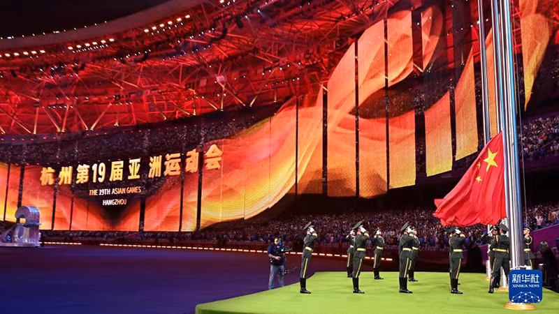 Lễ thượng cờ Trung Quốc - nước chủ nhà ASIAD 19.
