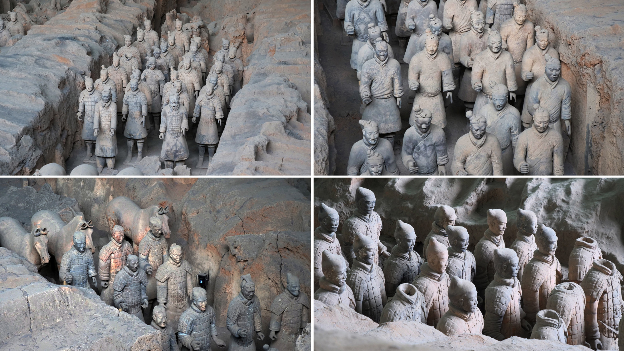 Các tượng đất nung rất sinh động bởi khuôn mặt, biểu cảm, tư thế, râu, tóc, quần áo của mỗi bức tượng đều không giống nhau.