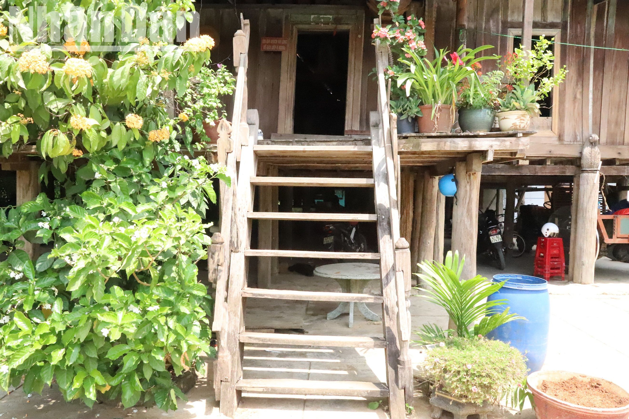 Cầu thang đi lên nhà đã bị hư hỏng nên đã được thay thế bằng cầu thang mới đơn giản hơn. Cầu thang đi lên nhà đã bị hư hỏng nên đã được thay thế bằng cầu thang mới đơn giản hơn.