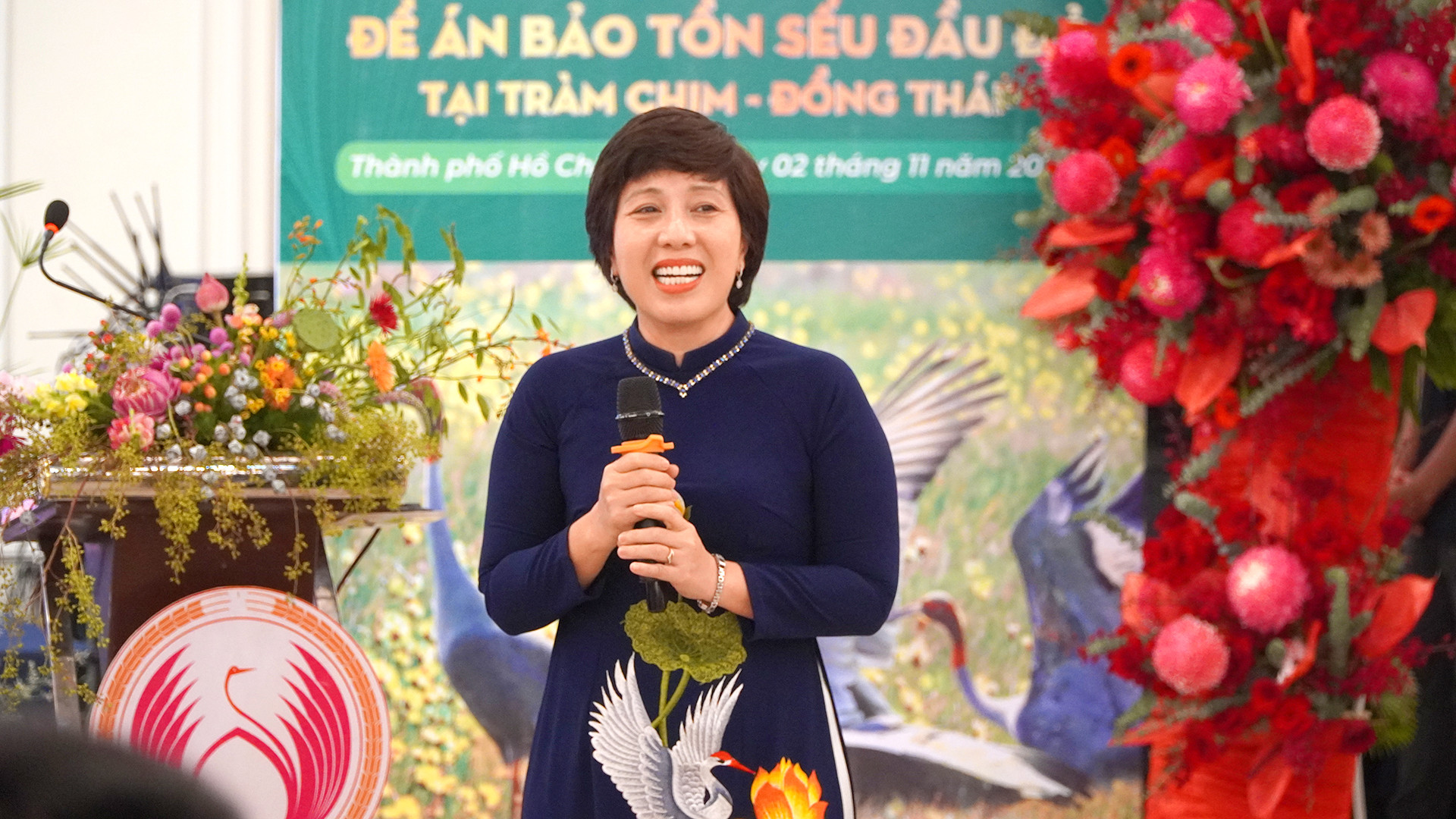 Phó Tổng Giám đốc cấp cao Công ty cổ phần C.P. Việt Nam Lê Nhật Thùy phát biểu tại chương trình. (Ảnh: HỮU NGHĨA) Phó Tổng Giám đốc cấp cao Công ty cổ phần C.P. Việt Nam Lê Nhật Thùy phát biểu tại chương trình. (Ảnh: HỮU NGHĨA)