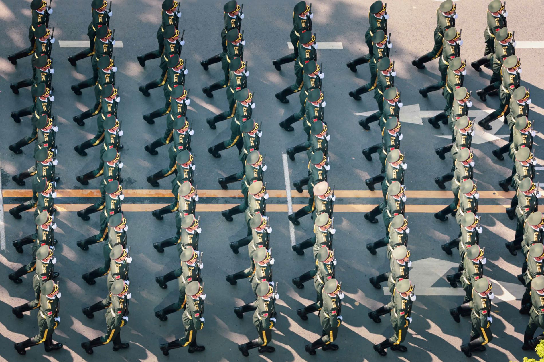 [Ảnh] Mãn nhãn với hình ảnh các khối diễu binh, diễu hành nhìn từ trên cao ảnh 1