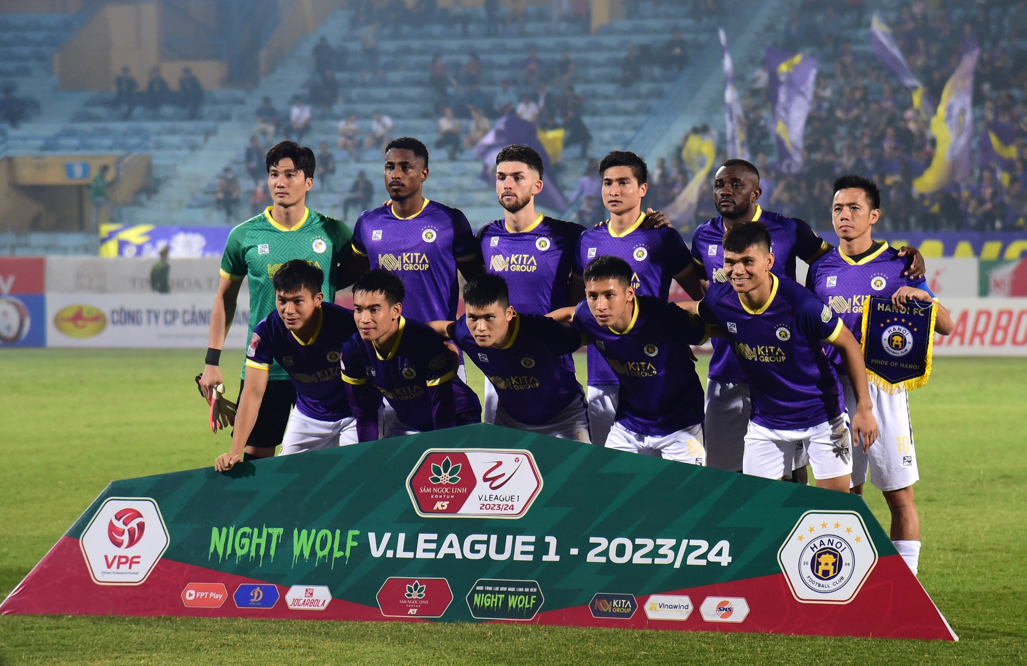 Đội hình xuất phát của Hà Nội FC.