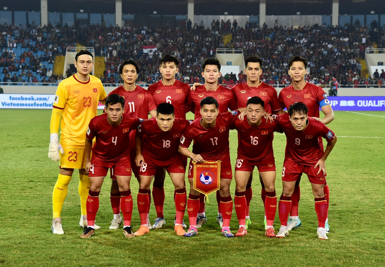 Đội hình xuất phát của đội tuyển Việt Nam.