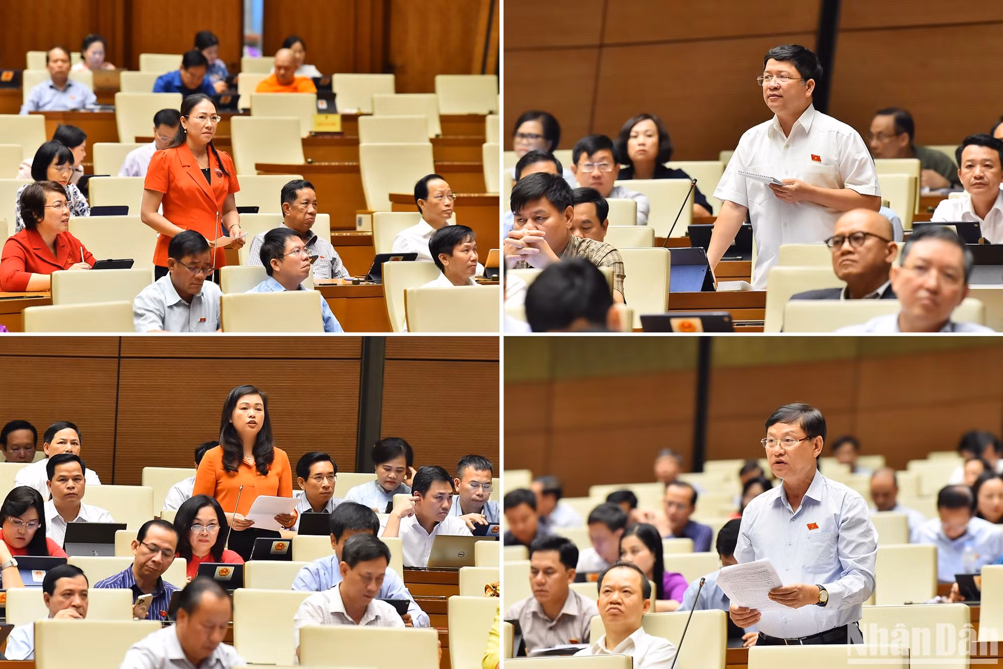 Tiếp sau đó, trong phần lớn thời gian của hai phiên làm việc, các đại biểu Quốc hội tiến hành thảo luận, tranh luận một số ý kiến còn khác nhau về Dự án Luật Đấu thầu (sửa đổi) và Dự án Luật Phòng thủ dân sự.