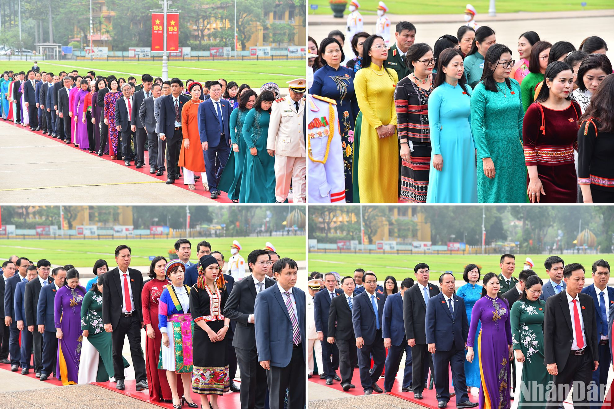 Đại biểu Quốc hội các tỉnh, thành phố vào Lăng viếng Chủ tịch Hồ Chí Minh.