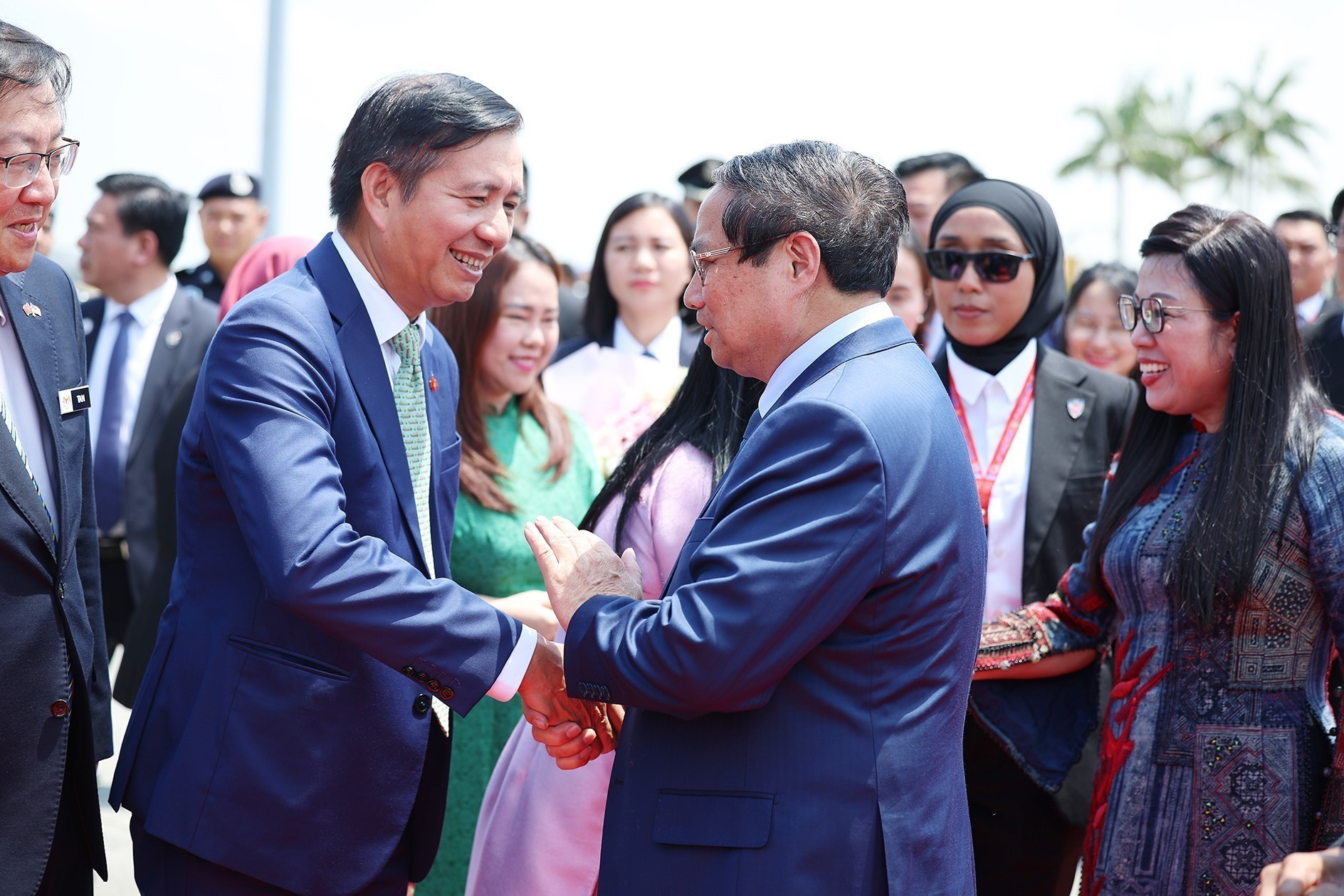 Lễ tiễn Thủ tướng Phạm Minh Chính và Phu nhân tại Kuala Lumpur, Malaysia. (Ảnh: Dương Giang/TTXVN)