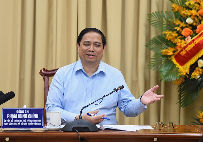 Thủ tướng Phạm Minh Chính phát biểu tại buổi làm việc với Ban Quản lý Lăng Chủ tịch Hồ Chí Minh.