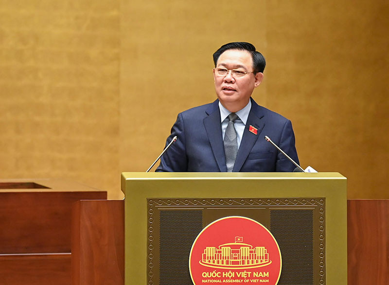 Chủ tịch Quốc hội Vương Đình Huệ phát biểu khai mạc, gợi mở các nội dung thảo luận tại hội nghị.