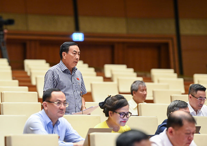 Đại biểu Phạm Văn Hòa (đại biểu Quốc hội tỉnh Đồng Tháp) phát biểu ý kiến thảo luận.