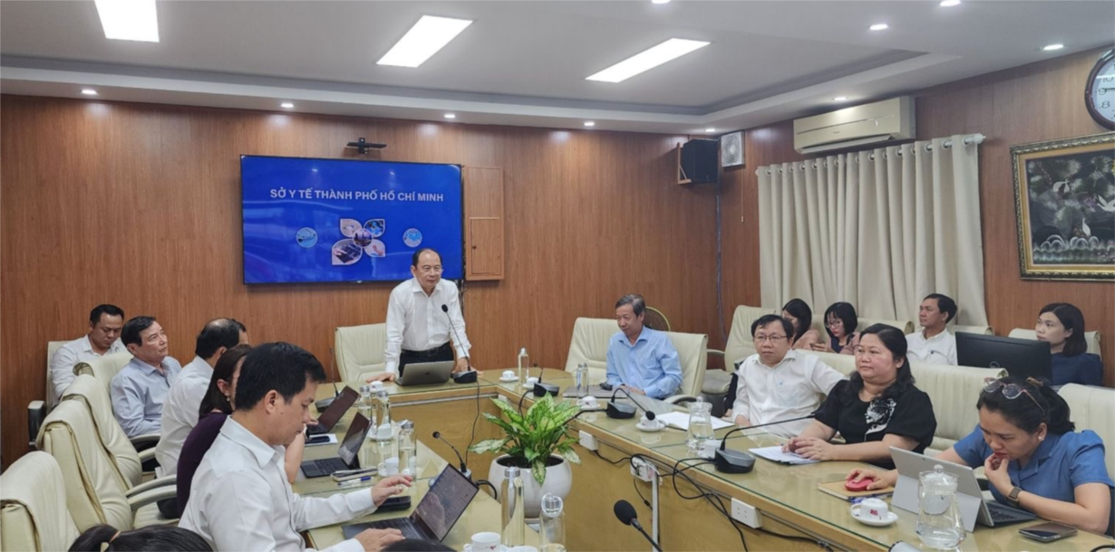 Quang cảnh tại điểm cầu Sở Y tế Thành phố Hồ Chí Minh.