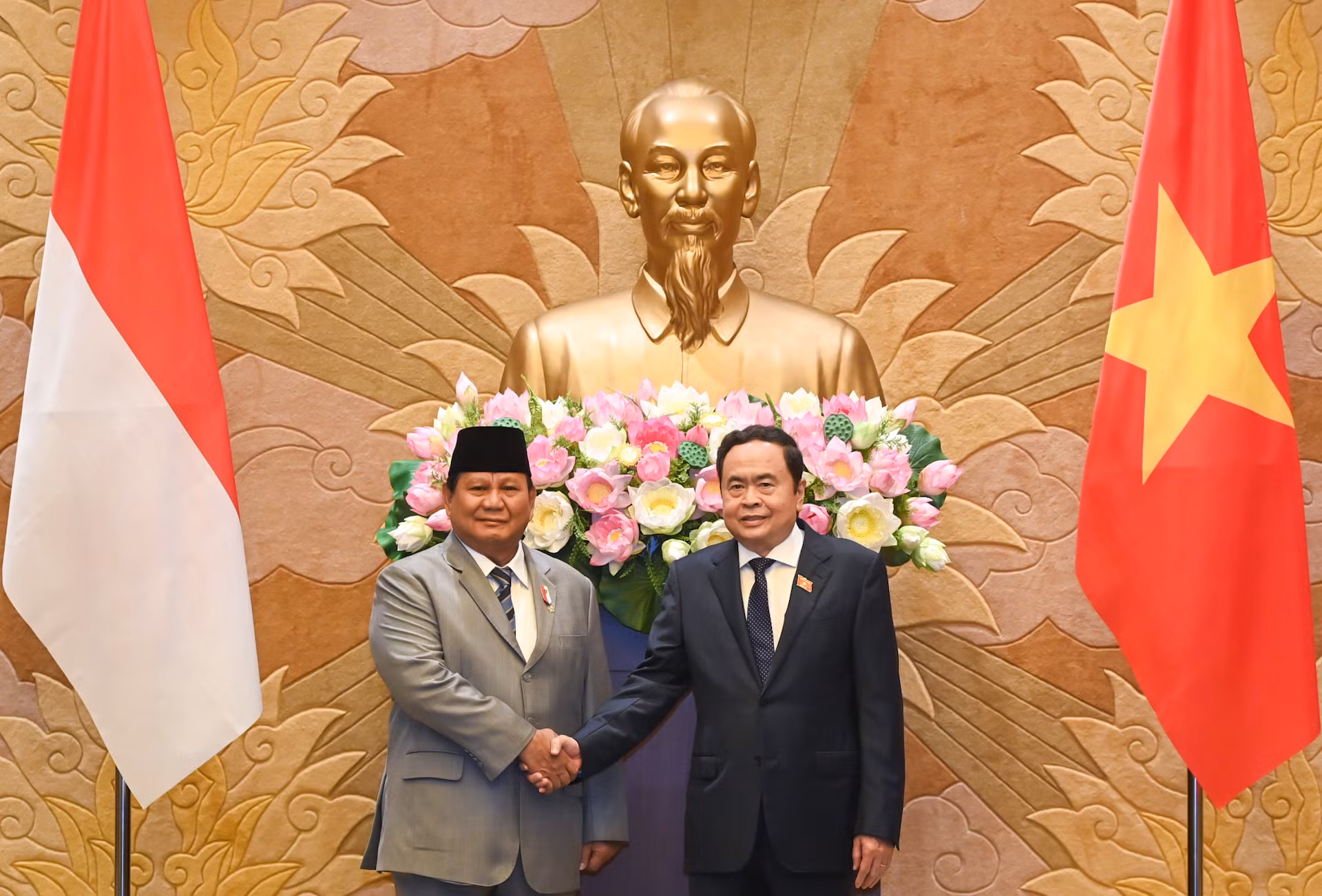 [Ảnh] Chủ tịch Quốc hội Trần Thanh Mẫn tiếp Tổng thống đắc cử Indonesia Prabowo Subianto ảnh 1