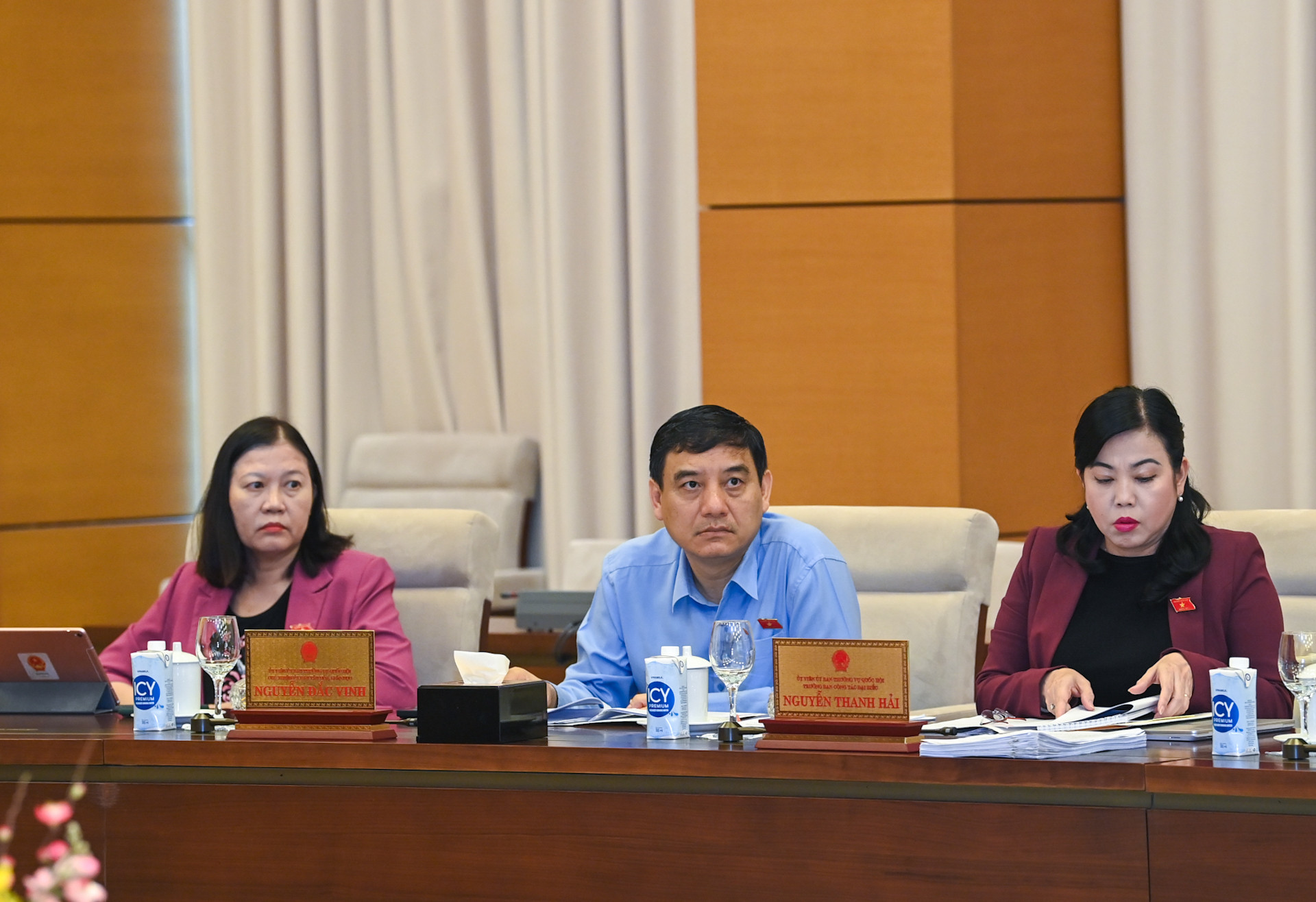 Các Ủy viên Ủy ban Thường vụ Quốc hội dự phiên họp.