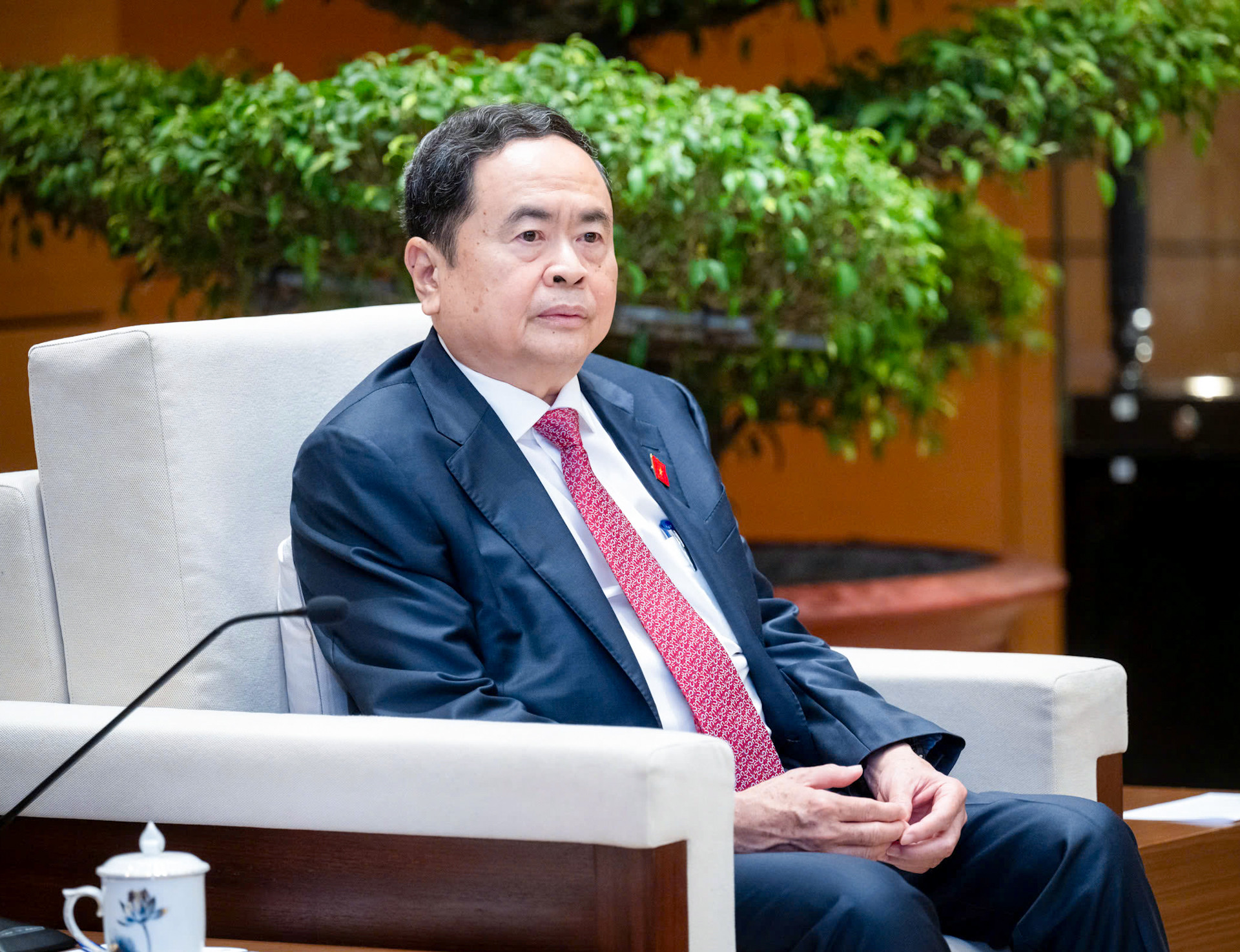 Chủ tịch Quốc hội Trần Thanh Mẫn phát biểu tại cuộc tiếp.