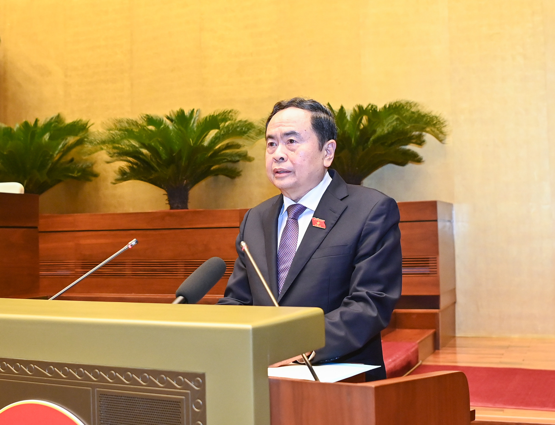 Chủ tịch Quốc hội Trần Thanh Mẫn phát biểu khai mạc kỳ họp bất thường lần thứ 8.