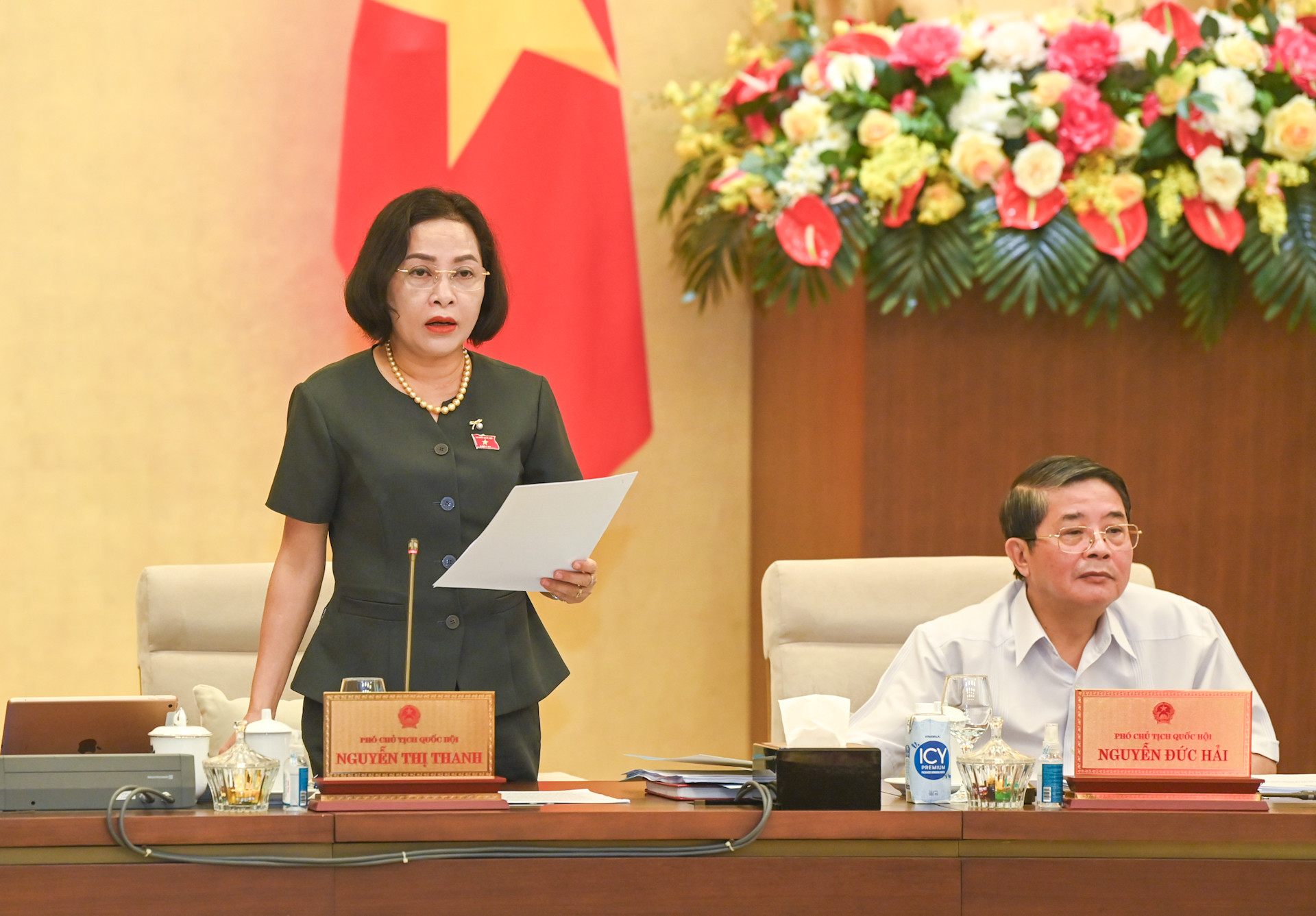 Phó Chủ tịch Quốc hội Nguyễn Thị Thanh phát biểu thảo luận tại phiên họp. Phó Chủ tịch Quốc hội Nguyễn Thị Thanh phát biểu thảo luận tại phiên họp.