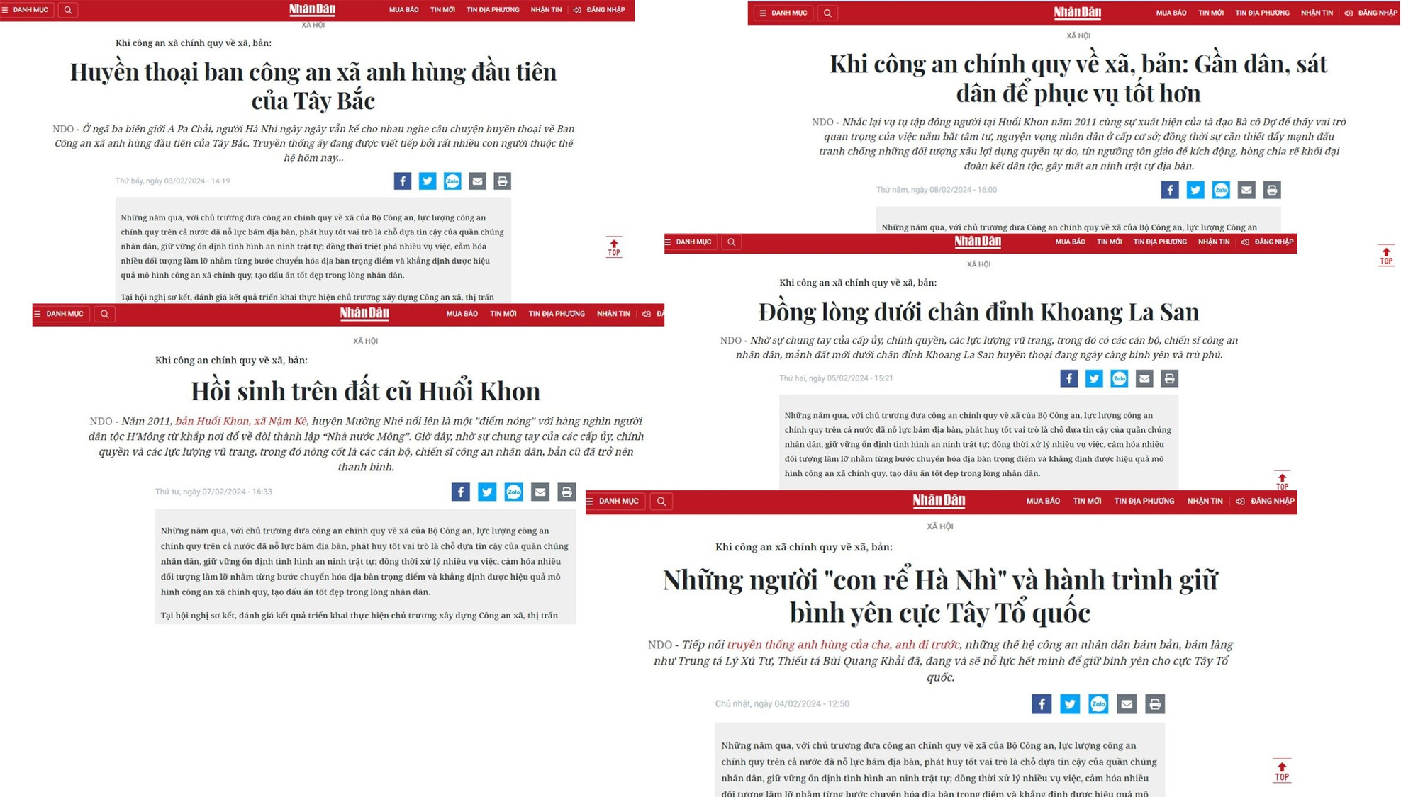 Loạt bài “Lá chắn xanh giữ bình yên phên dậu phía Tây của Tổ quốc” của Báo Nhân Dân.