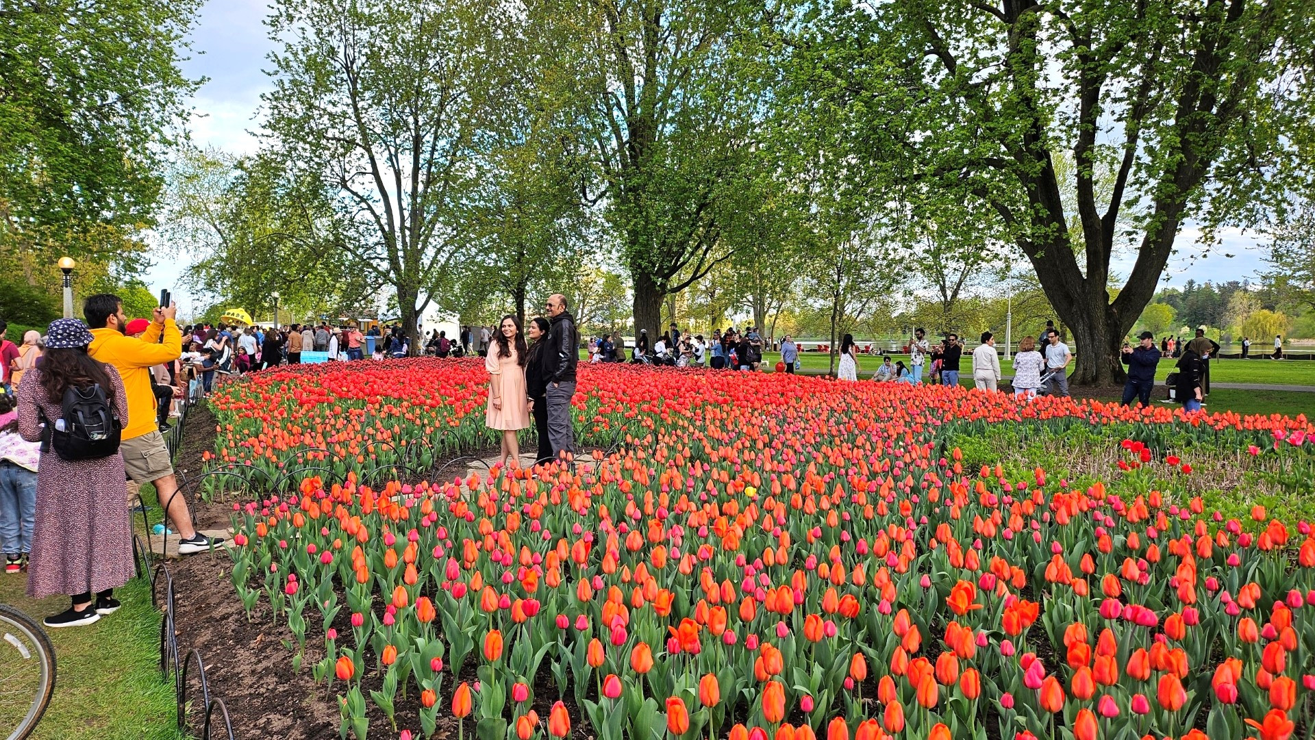 Bất cứ du khách nào khi tới đây cũng phải lưu lại những tấm ảnh kỷ niệm giữa không gian rực rỡ của muôn loại hoa tulip.